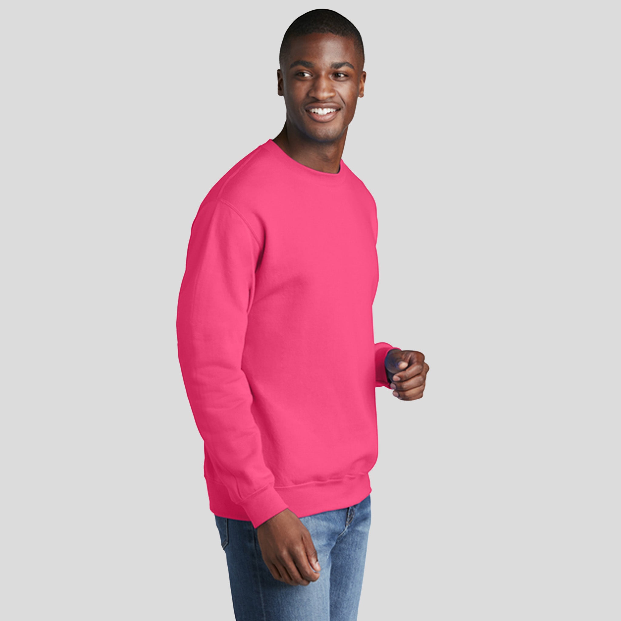 Men's Core Fleece Crewneck Sweatshirt | Neon Pink