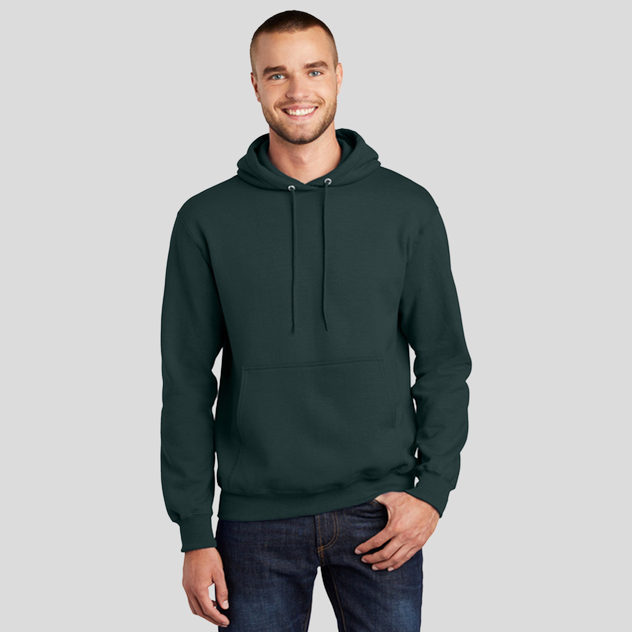 Men's Core Fleece Pullover Hooded Sweatshirt | Dark Green