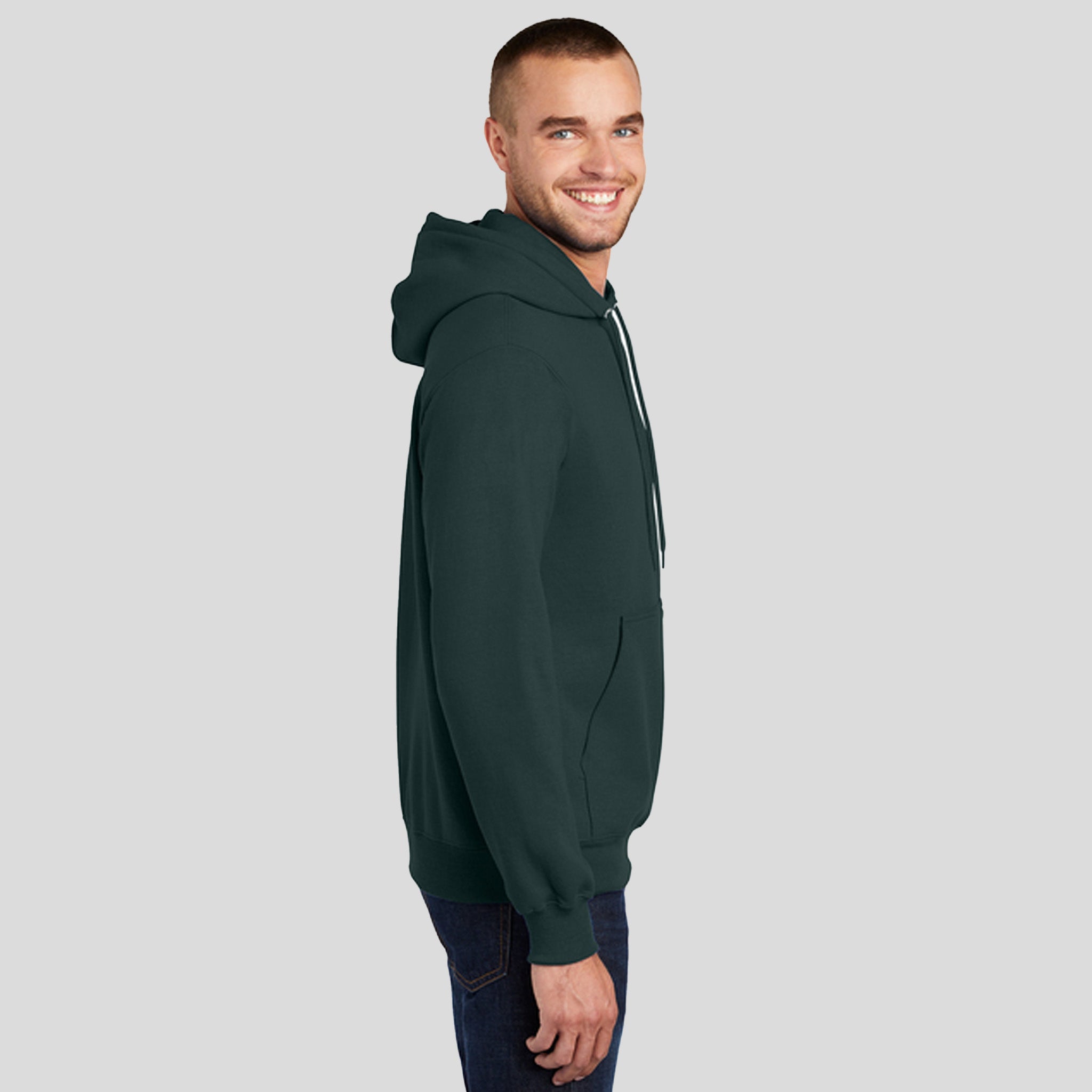 Men's Core Fleece Pullover Hooded Sweatshirt | Dark Green