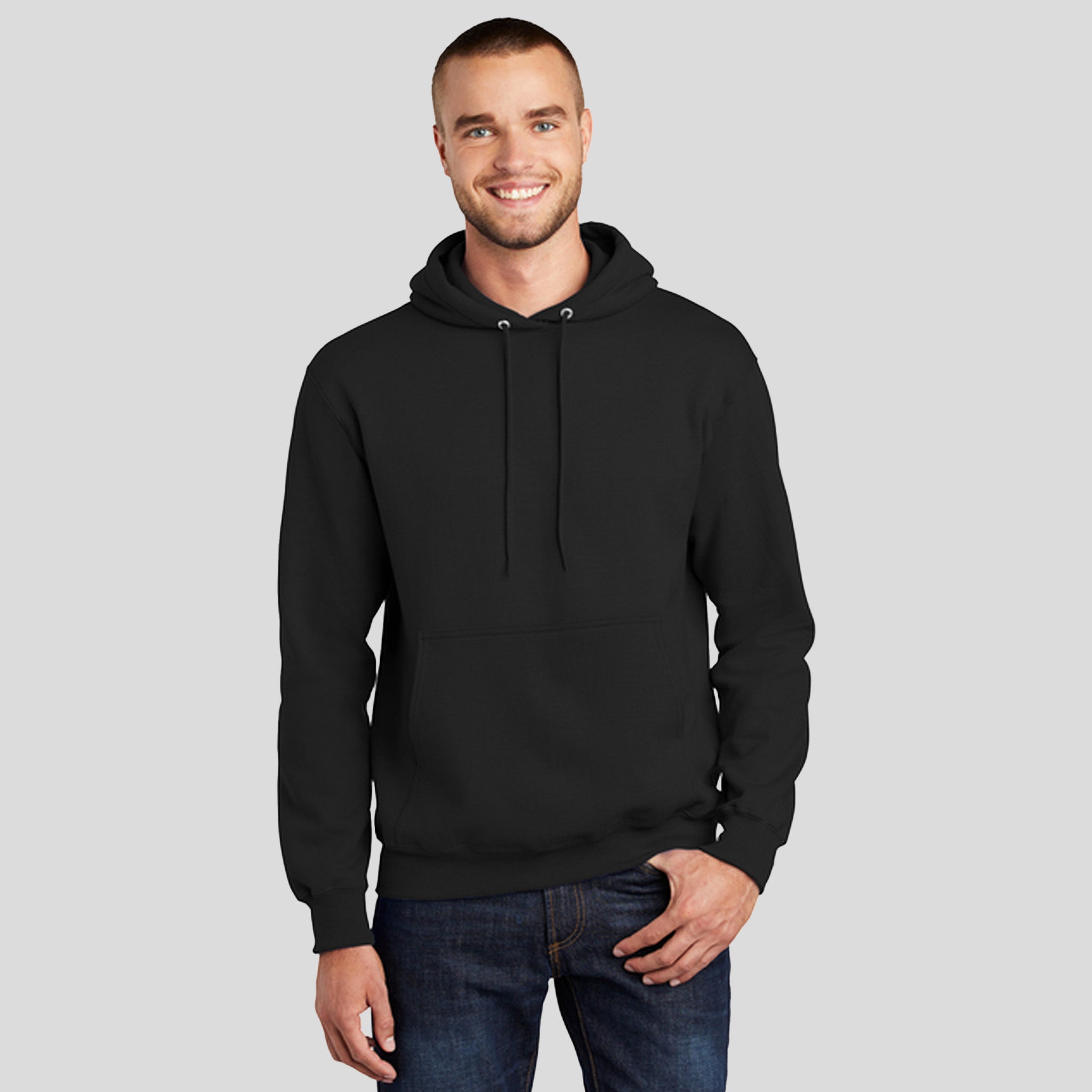 Men's Core Fleece Pullover Hooded Sweatshirt | Jet Black
