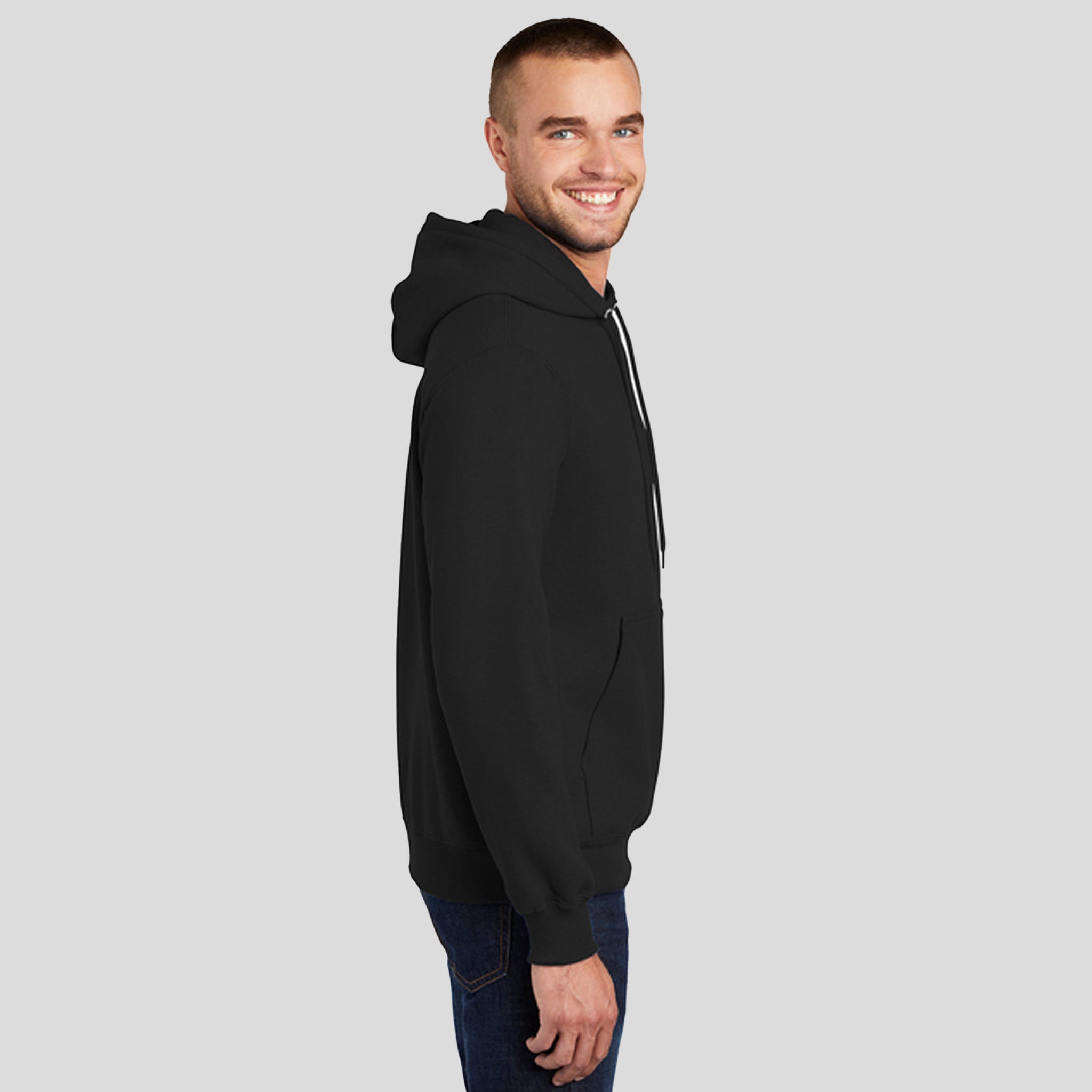 Men's Core Fleece Pullover Hooded Sweatshirt | Jet Black