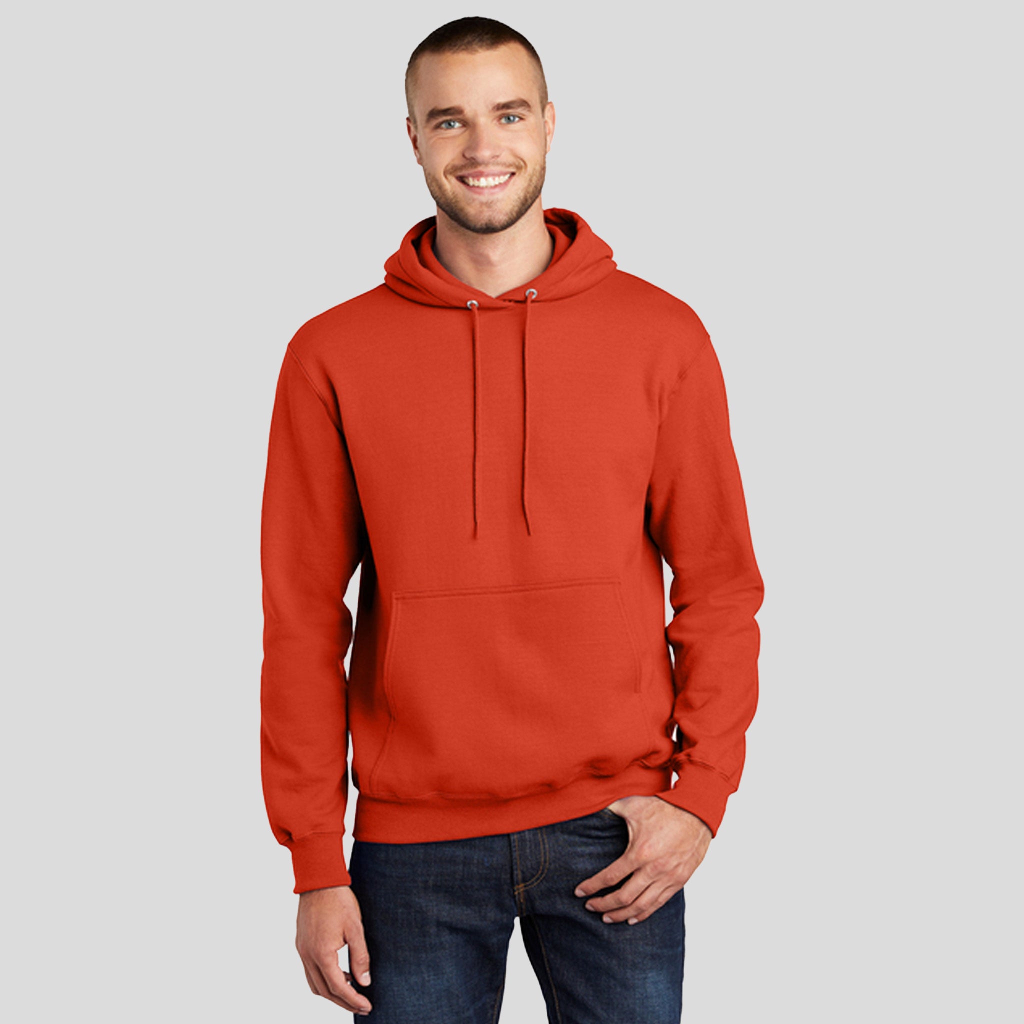 Men's Core Fleece Pullover Hooded Sweatshirt | Orange