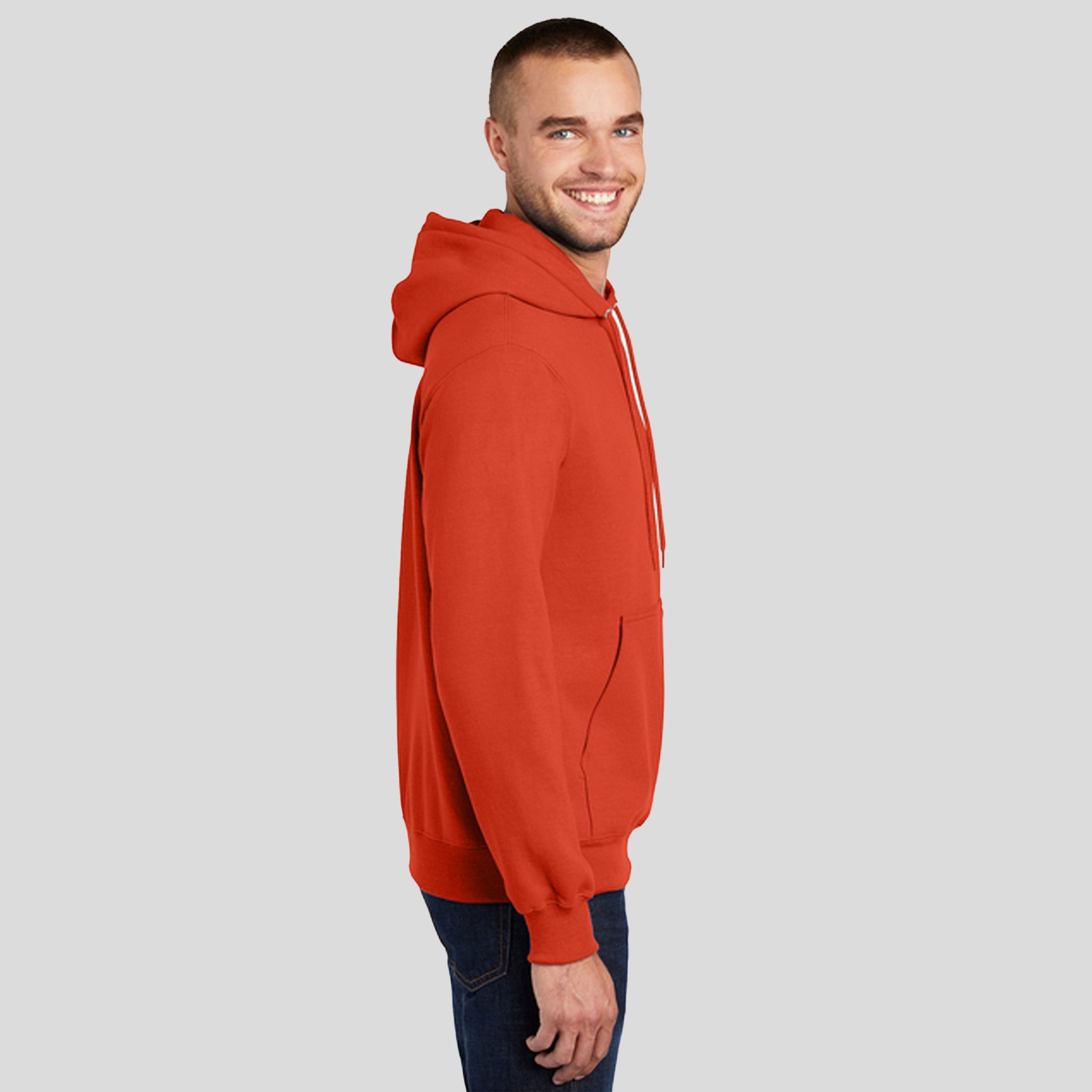 Men's Core Fleece Pullover Hooded Sweatshirt | Orange