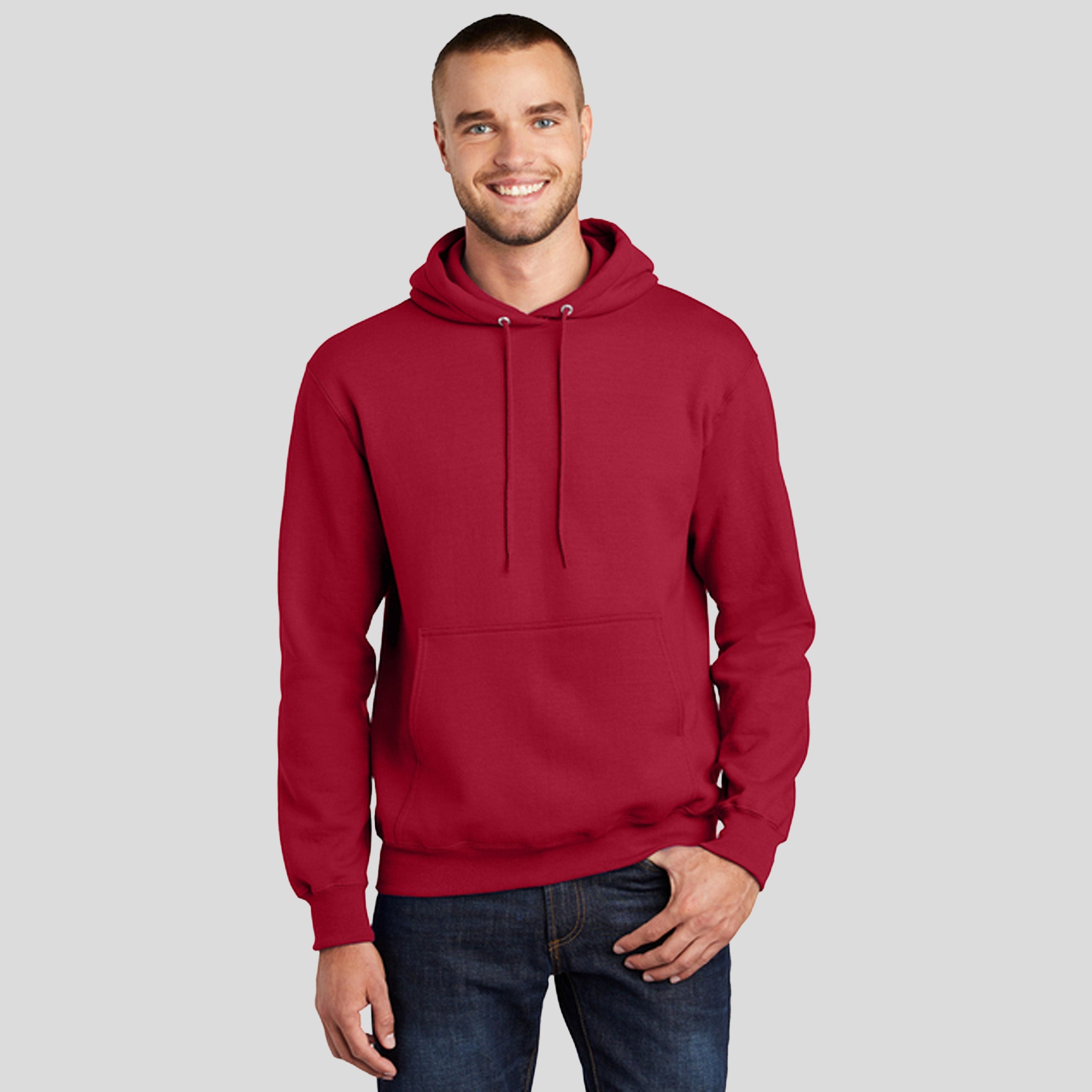 Men's Core Fleece Pullover Hooded Sweatshirt | Red