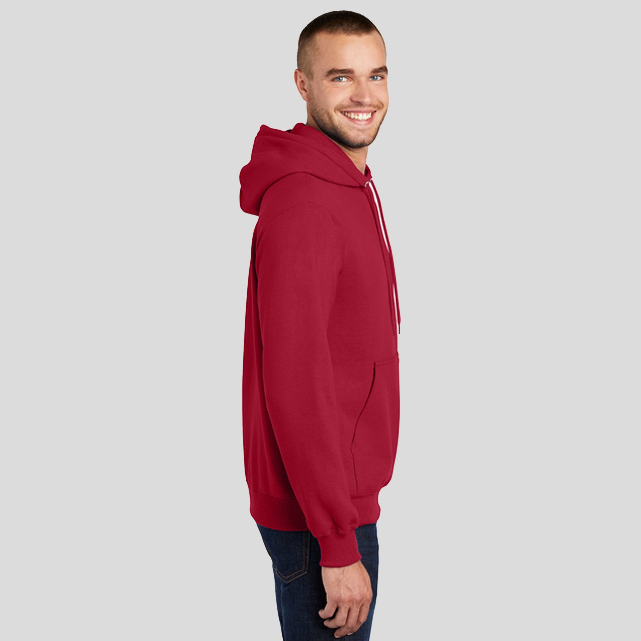 Men's Core Fleece Pullover Hooded Sweatshirt | Red