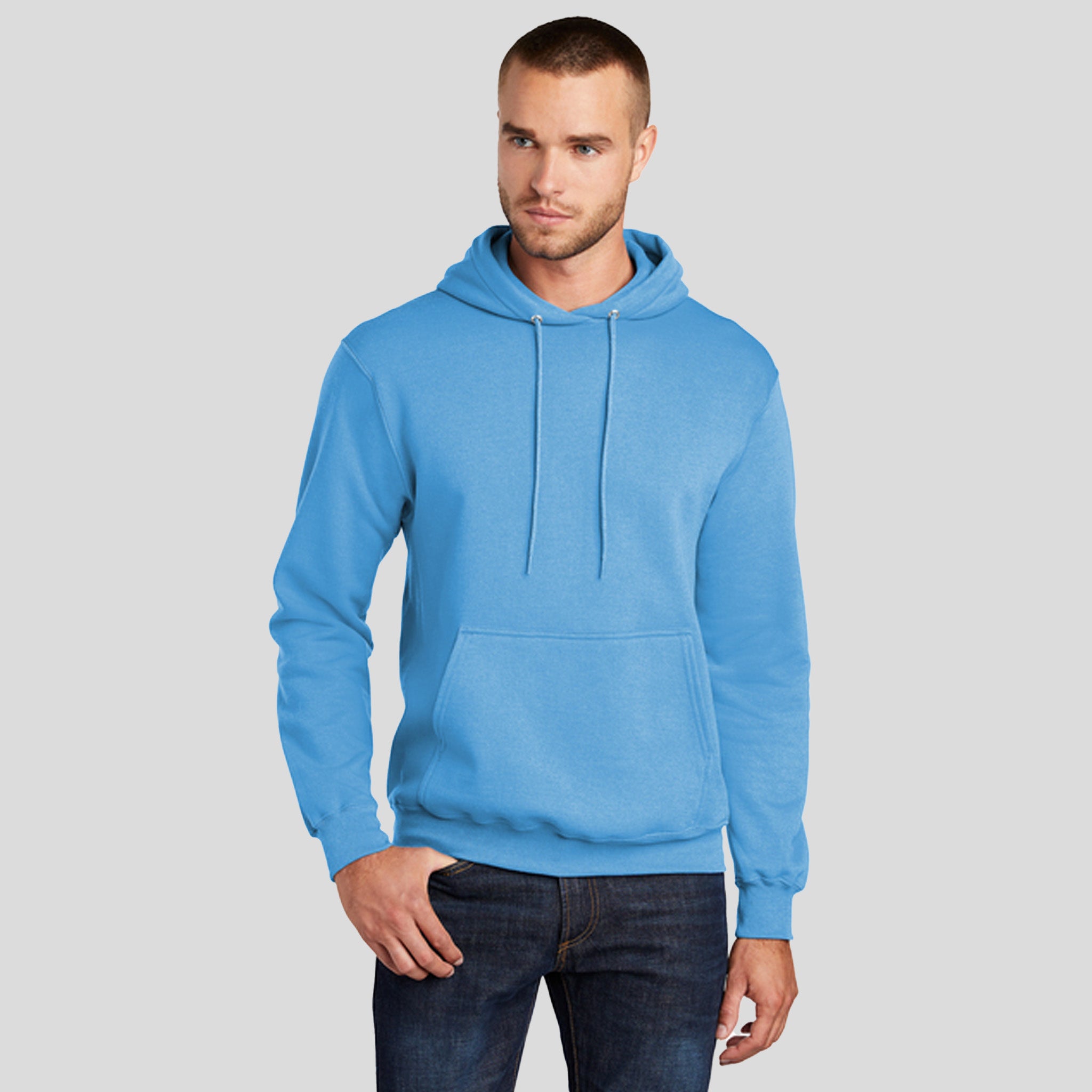Men's Core Fleece Pullover Hooded Sweatshirt | Aquatic Blue
