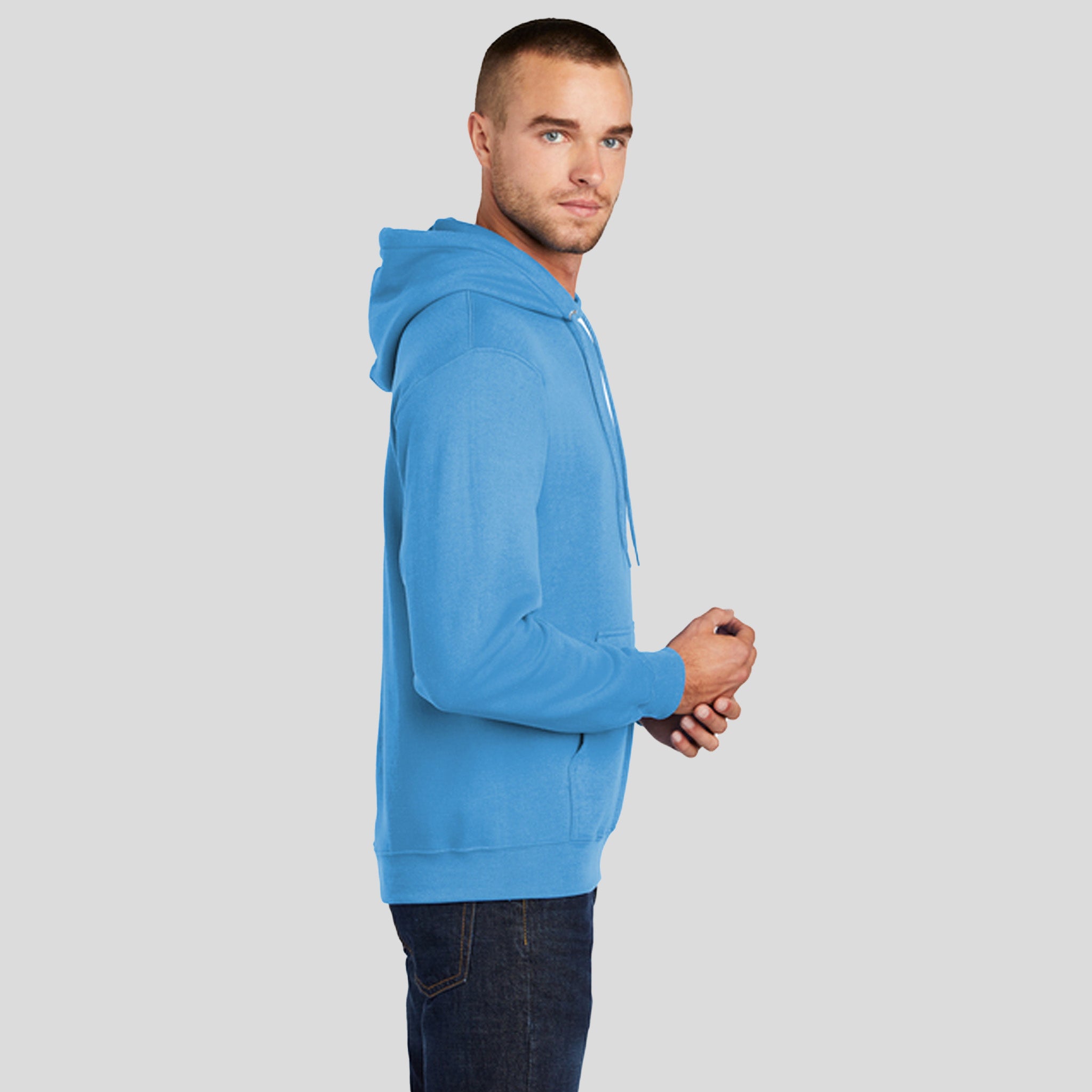 Men's Core Fleece Pullover Hooded Sweatshirt | Aquatic Blue