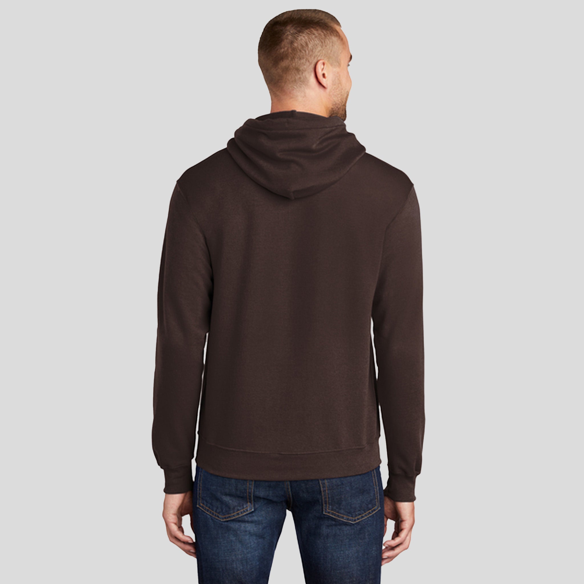 Men's Core Fleece Pullover Hooded Sweatshirt | Dark Chocolate Brown