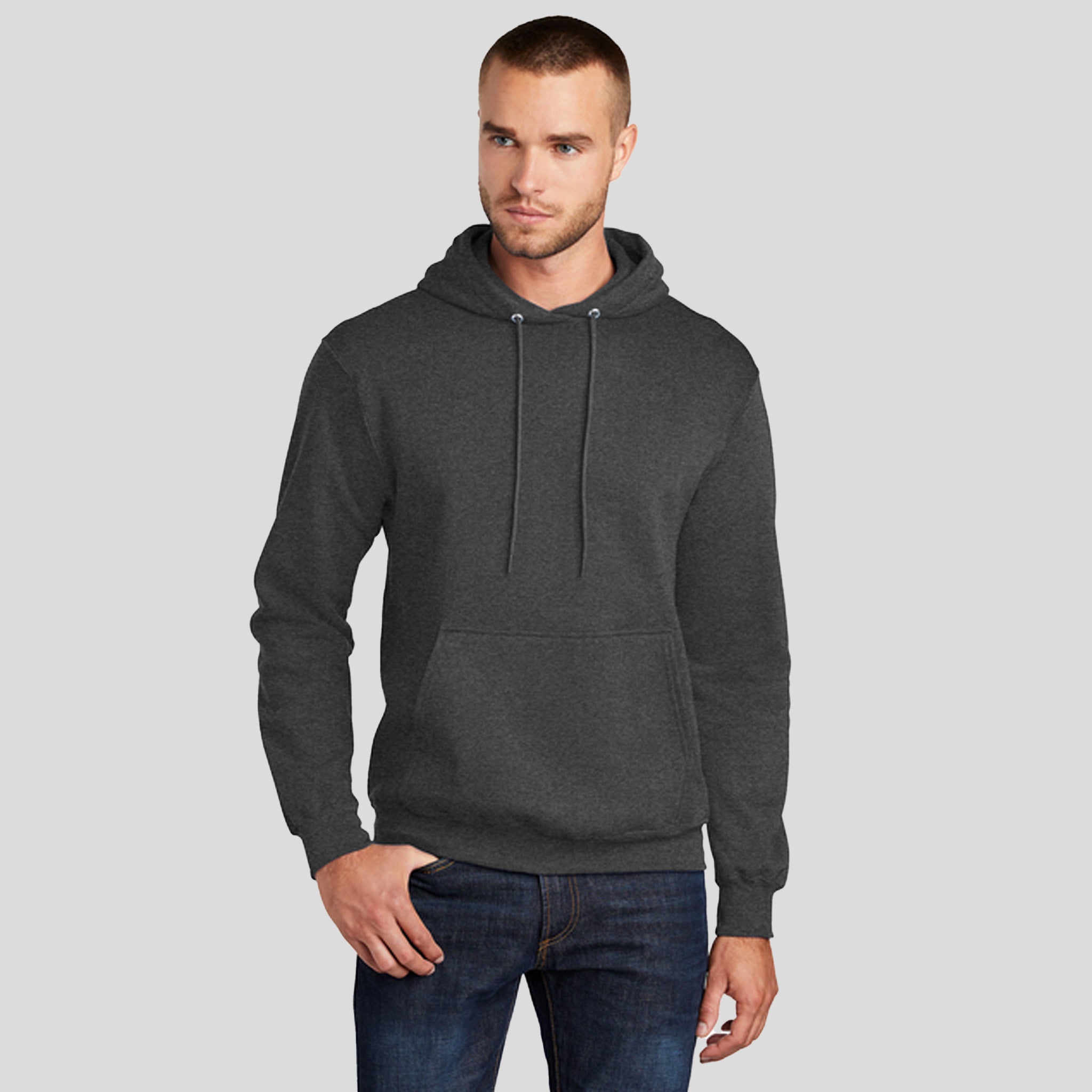 Men's Core Fleece Pullover Hooded Sweatshirt | Dark Heather Grey