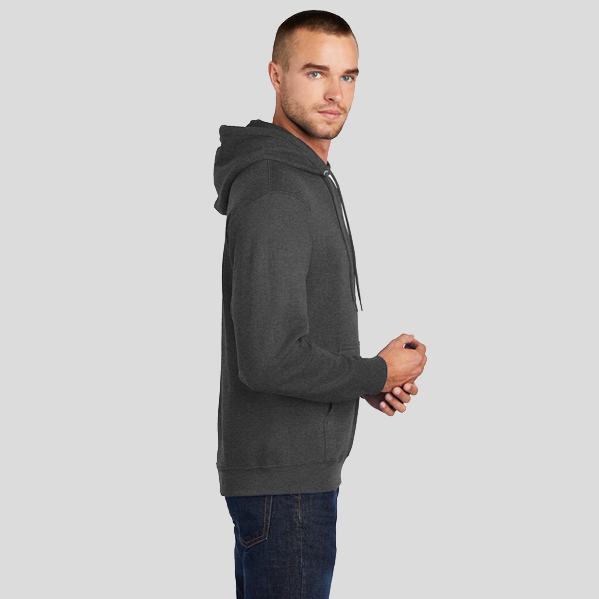 Men's Core Fleece Pullover Hooded Sweatshirt | Dark Heather Grey