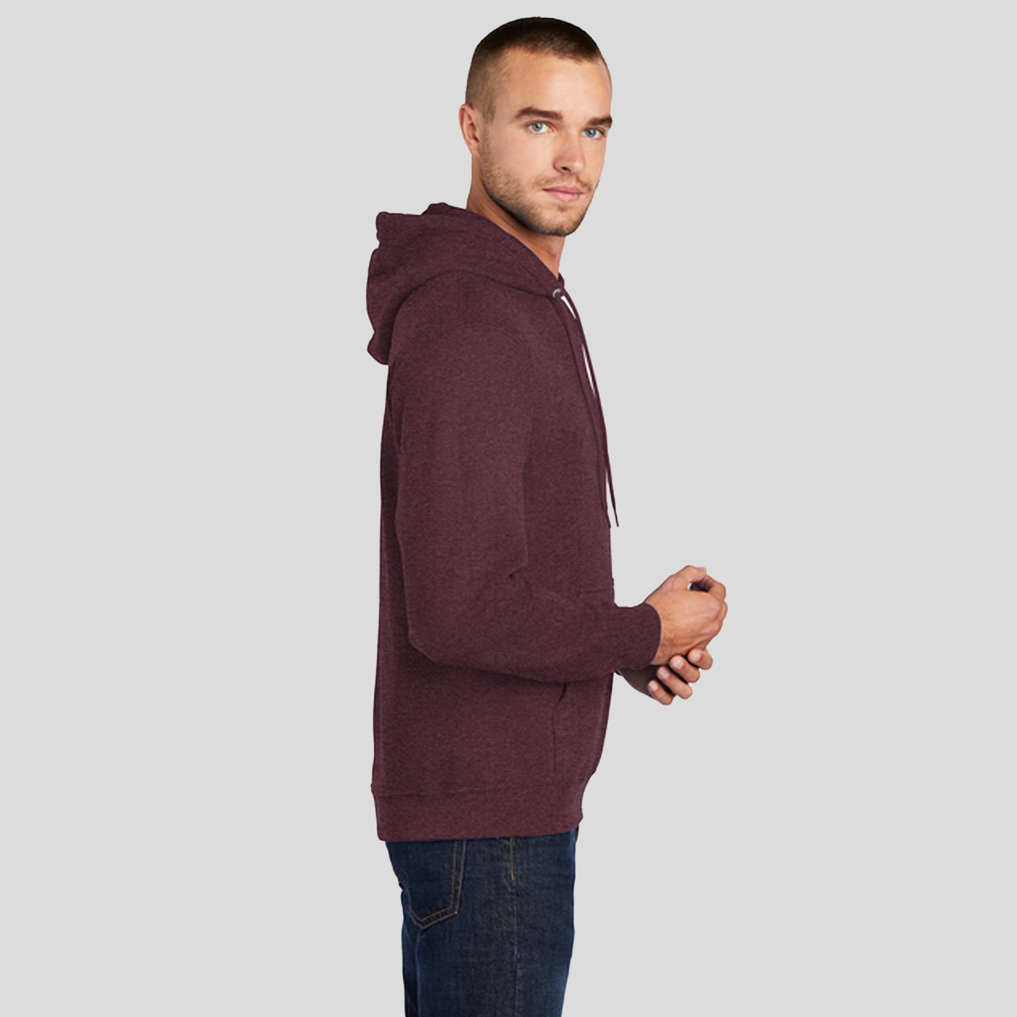 Men's Core Fleece Pullover Hooded Sweatshirt | Heather Athletic Maroon
