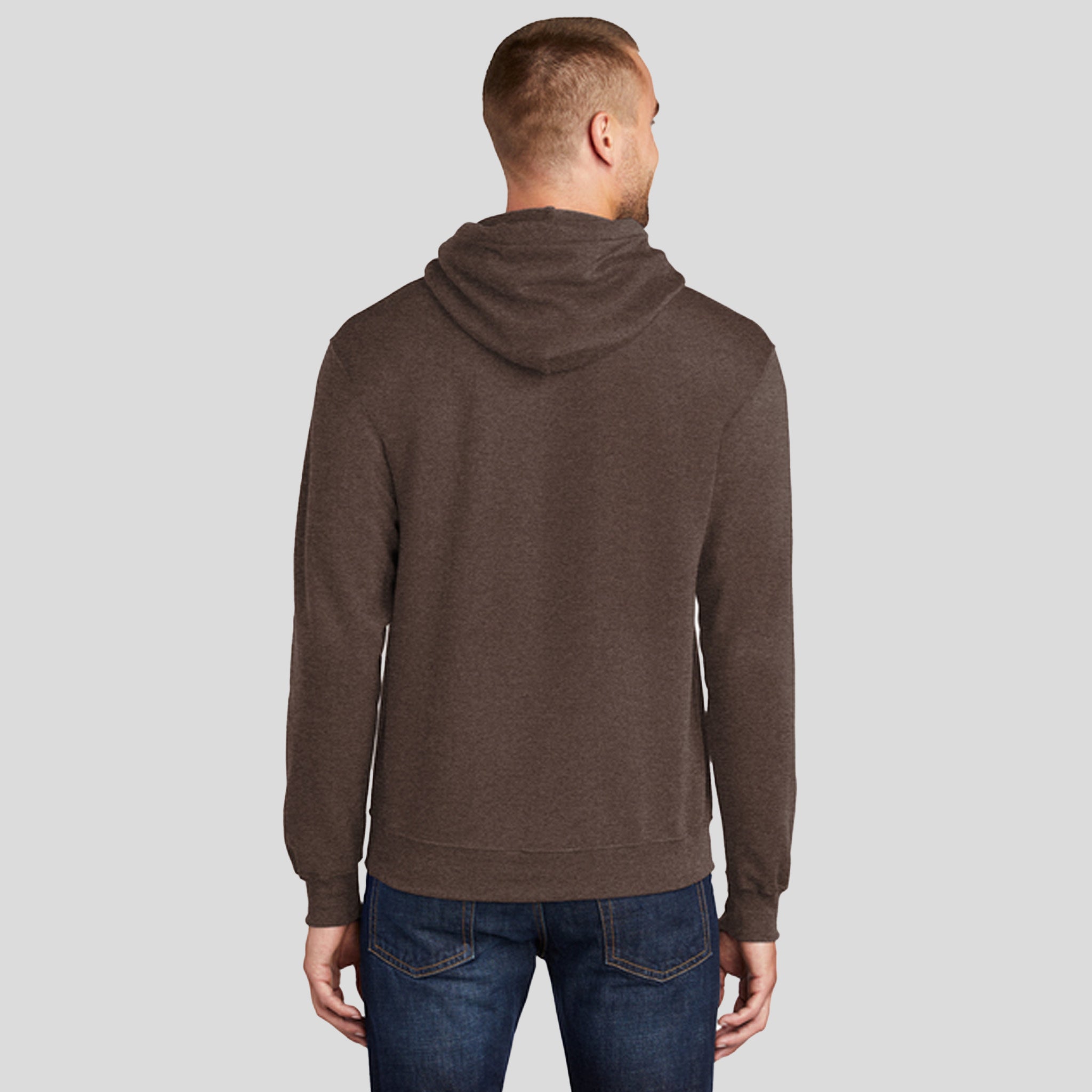 Men's Core Fleece Pullover Hooded Sweatshirt | Heather Dark Chocolate Brown