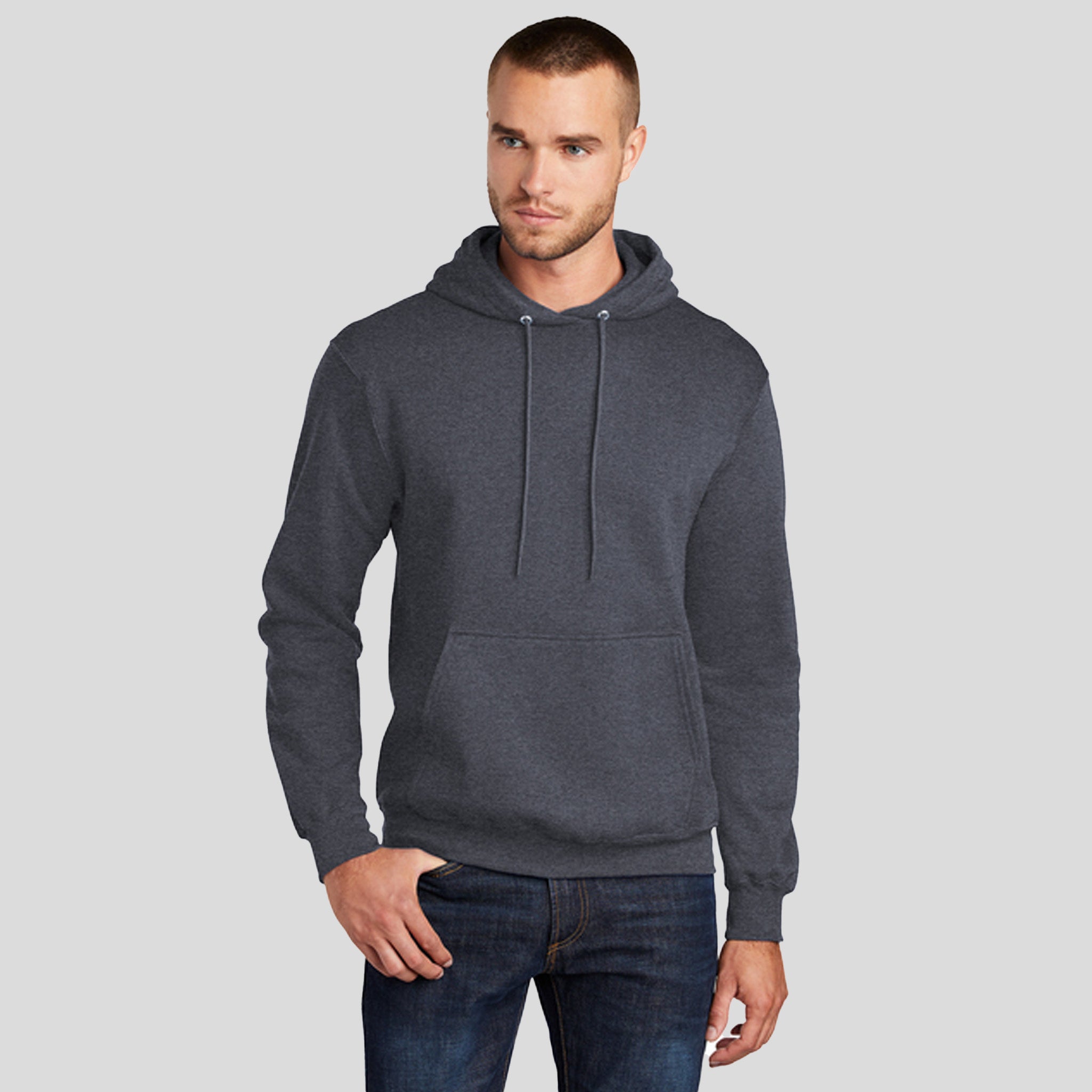 Men's Core Fleece Pullover Hooded Sweatshirt | Heather Navy