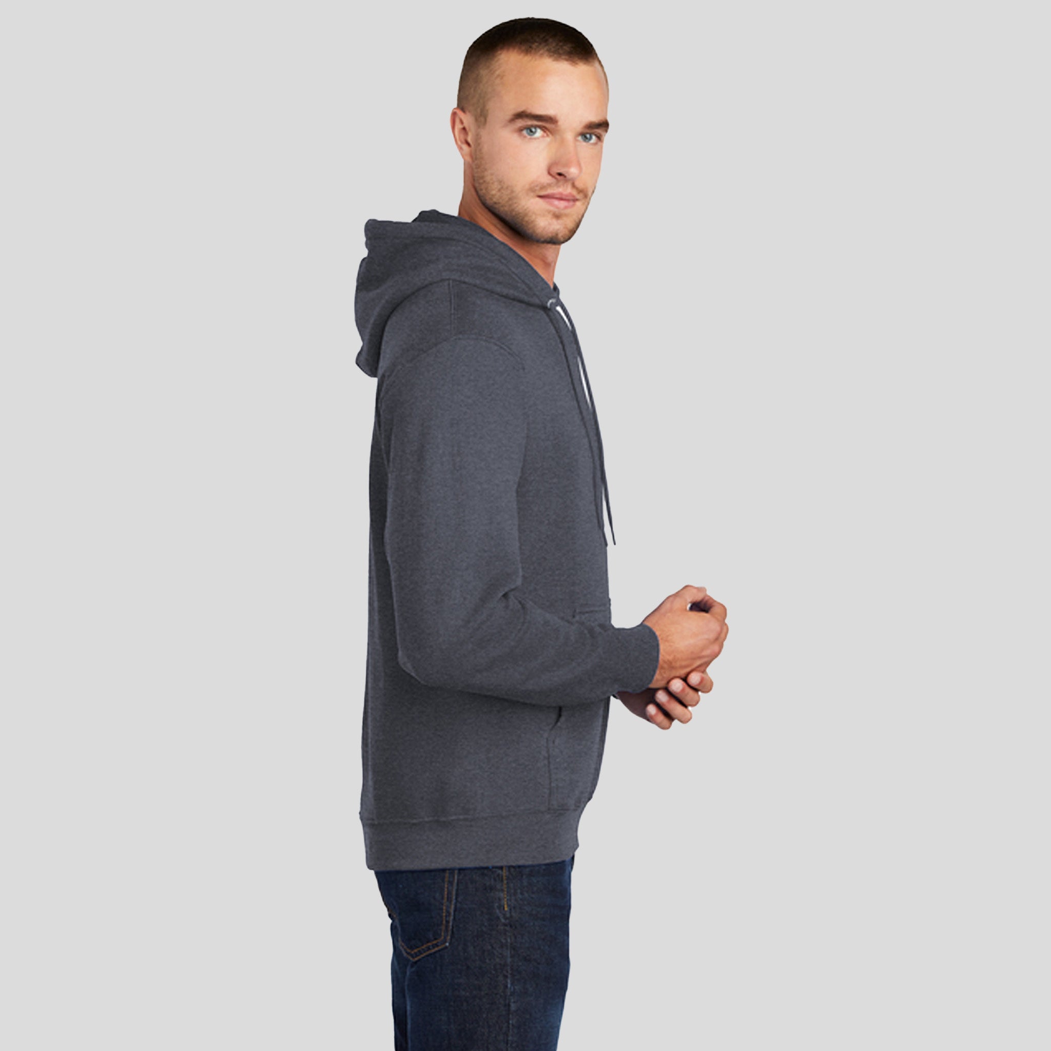 Men's Core Fleece Pullover Hooded Sweatshirt | Heather Navy
