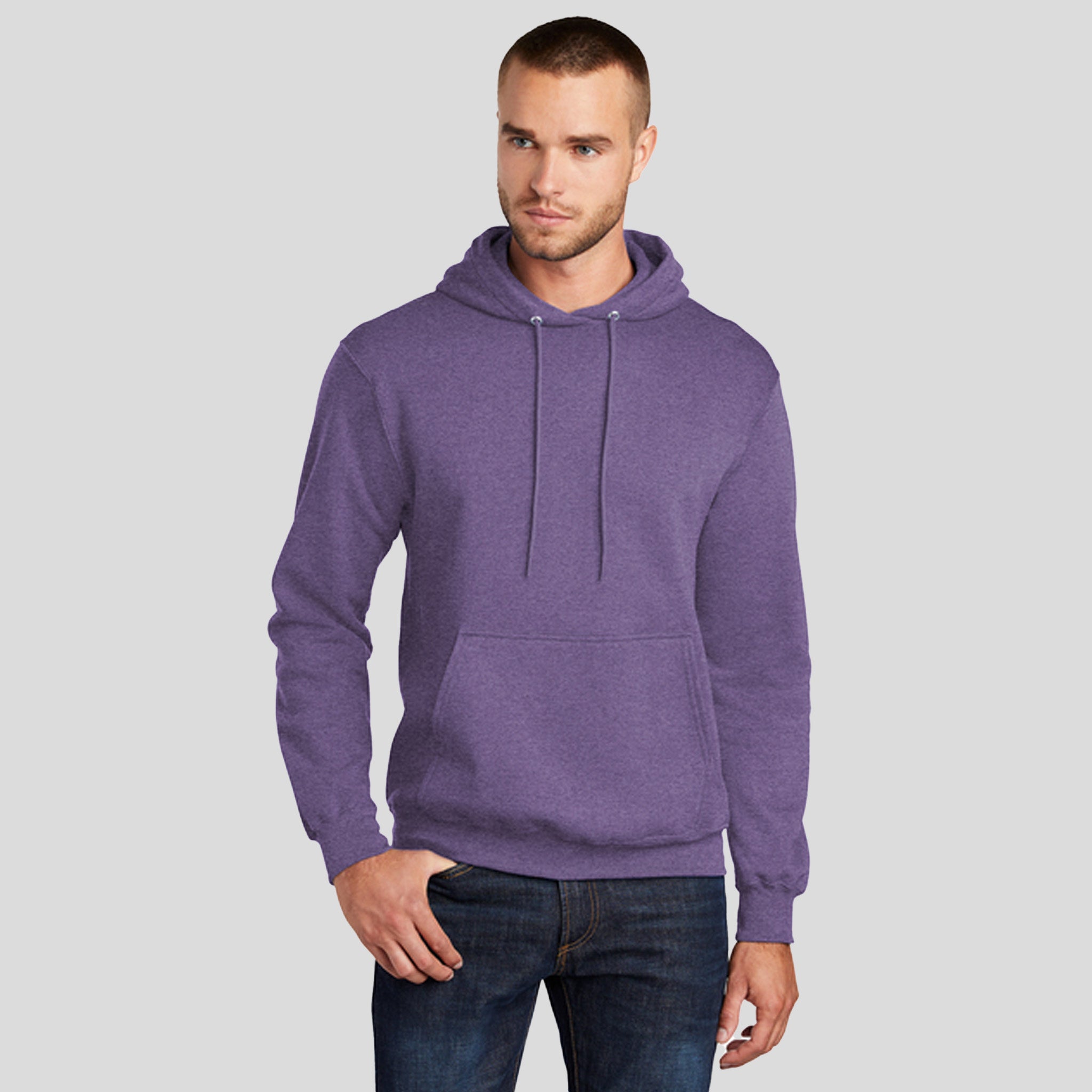 Men's Core Fleece Pullover Hooded Sweatshirt | Heather Purple
