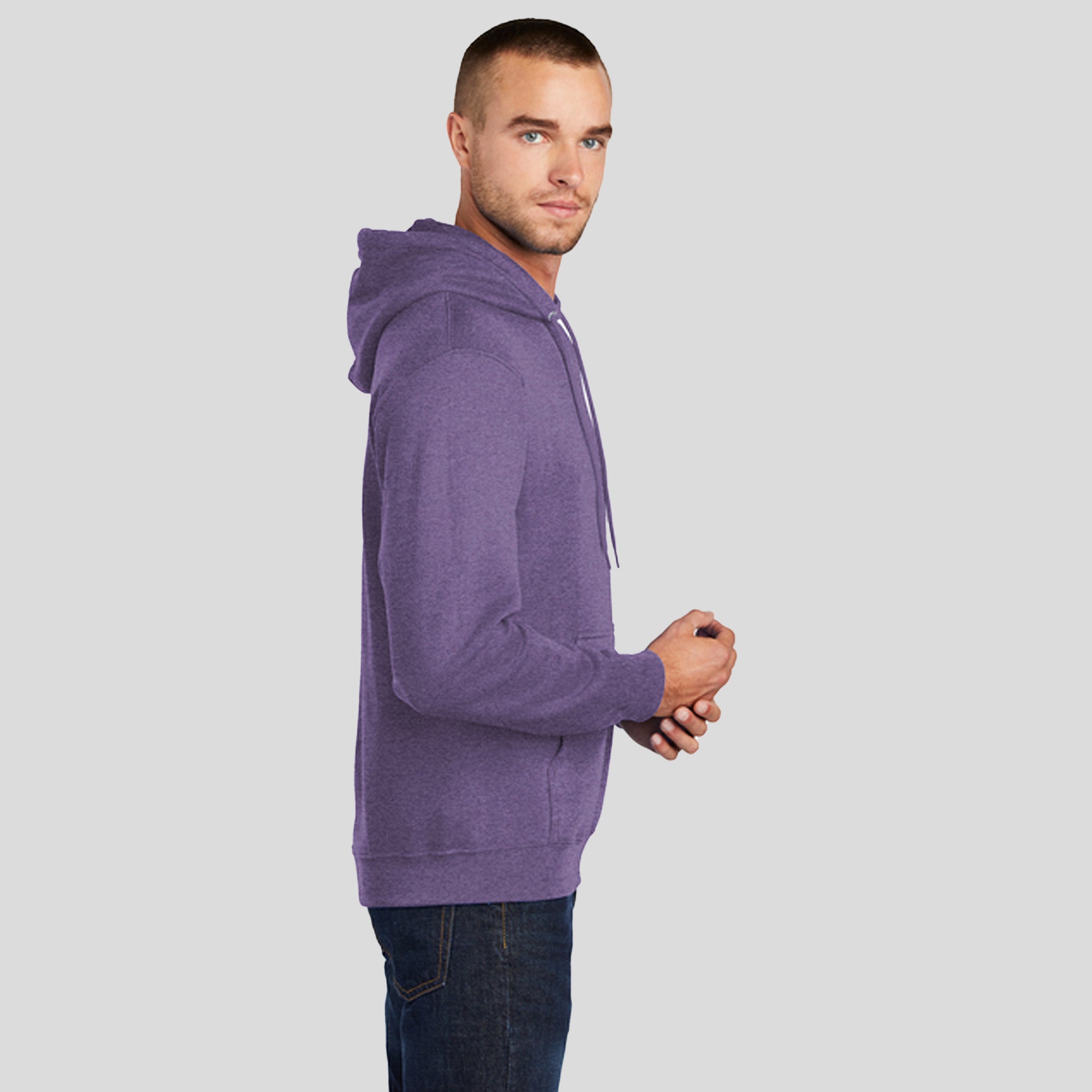 Men's Core Fleece Pullover Hooded Sweatshirt | Heather Purple