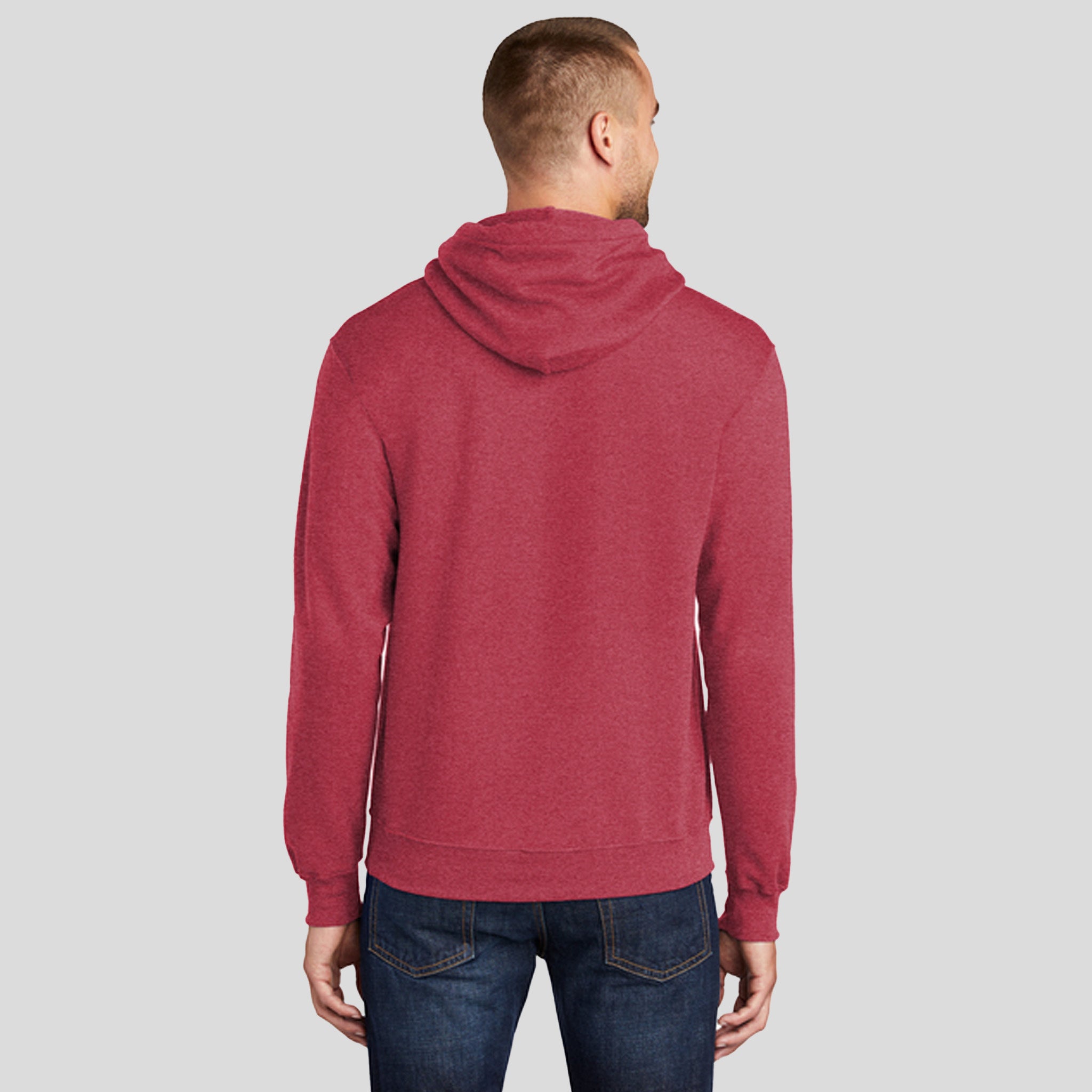Men's Core Fleece Pullover Hooded Sweatshirt | Heather Red