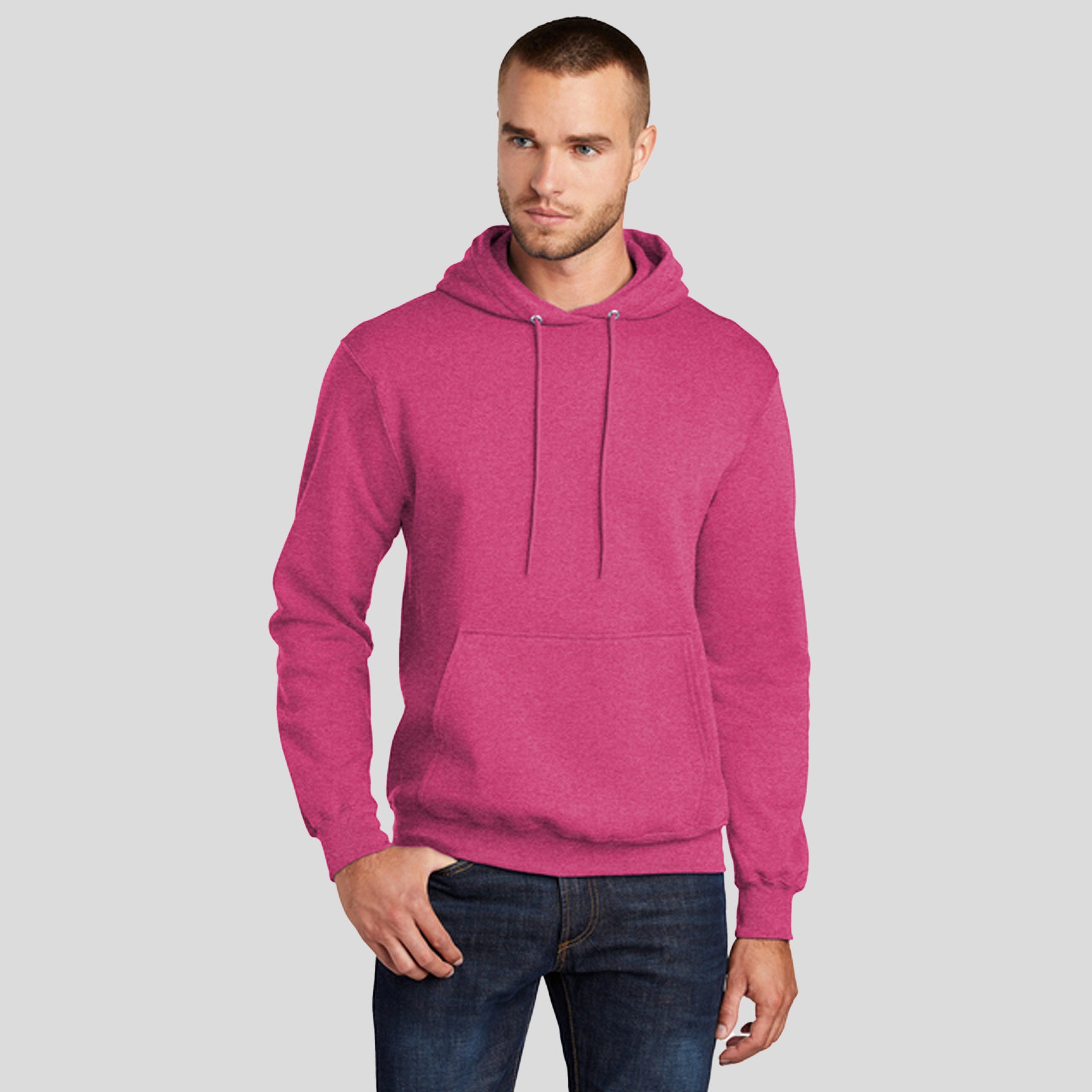 Men's Core Fleece Pullover Hooded Sweatshirt | Heather Sangria