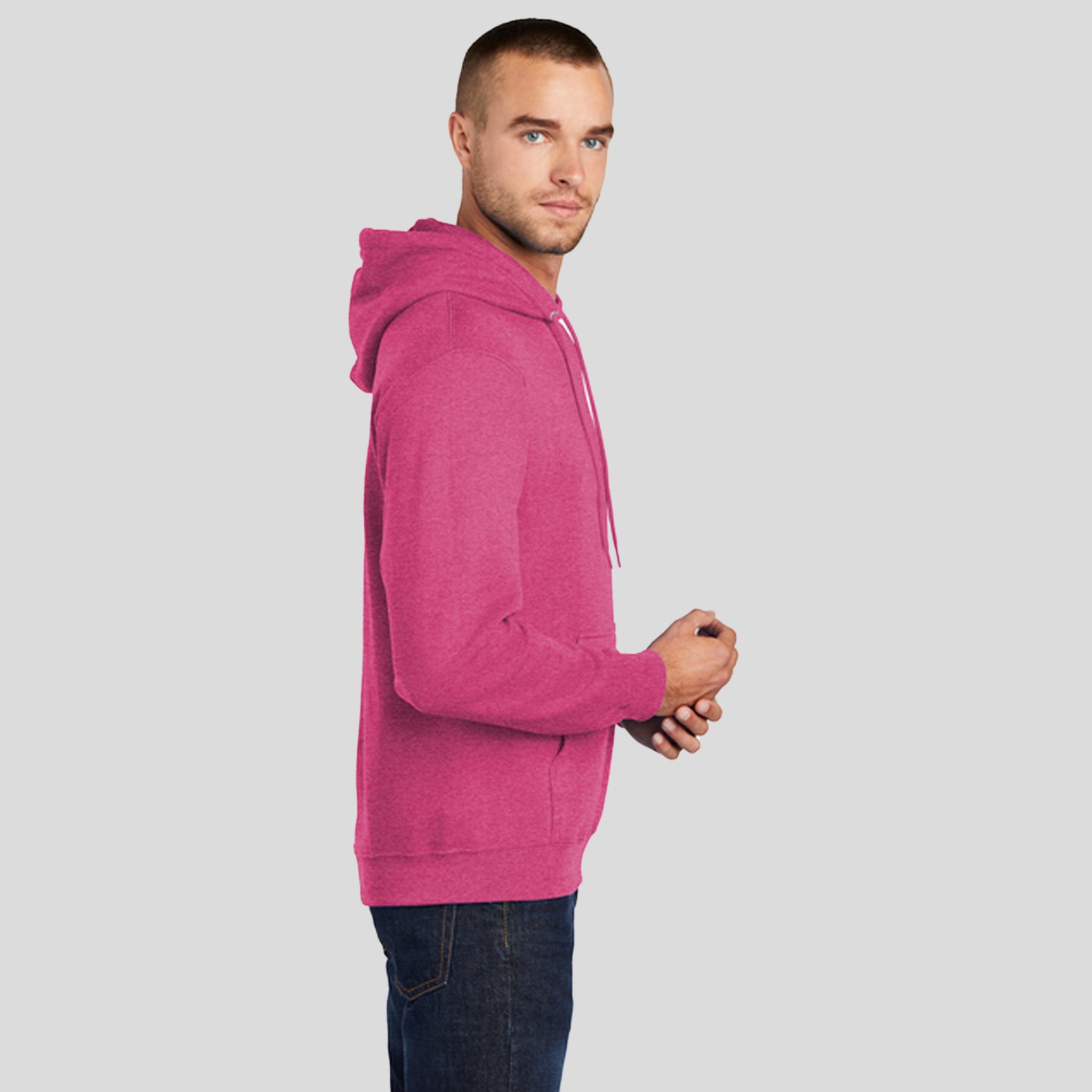 Men's Core Fleece Pullover Hooded Sweatshirt | Heather Sangria