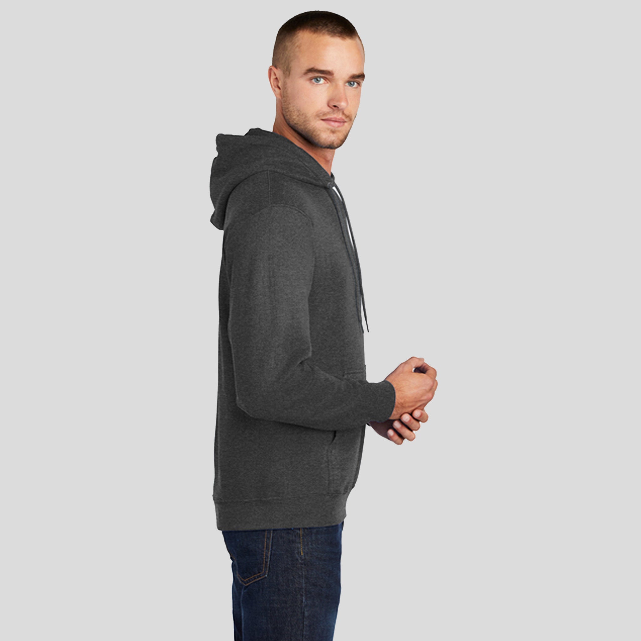 Men's Core Fleece Pullover Hooded Sweatshirt | Black Heather
