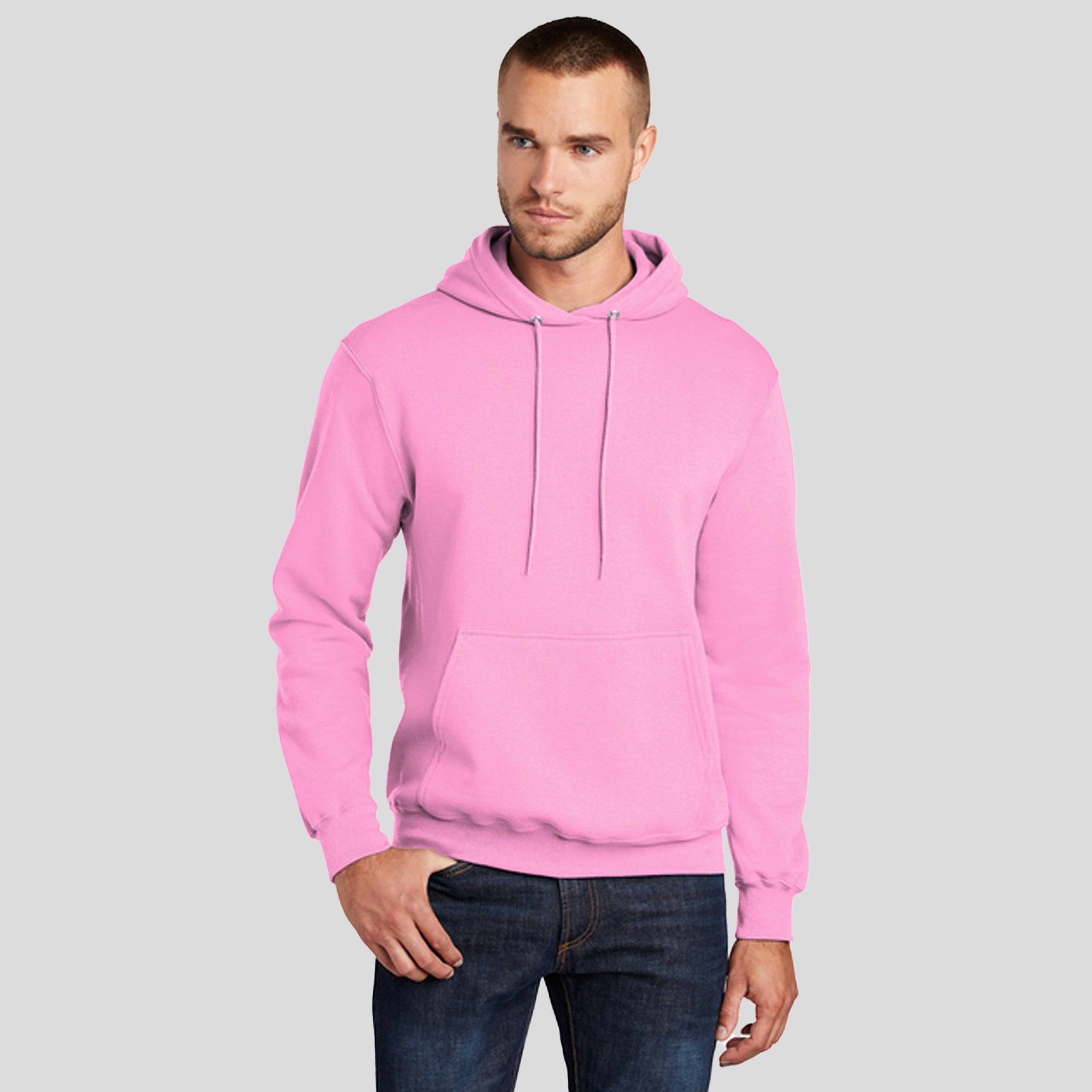 Men's Core Fleece Pullover Hooded Sweatshirt | Candy Pink