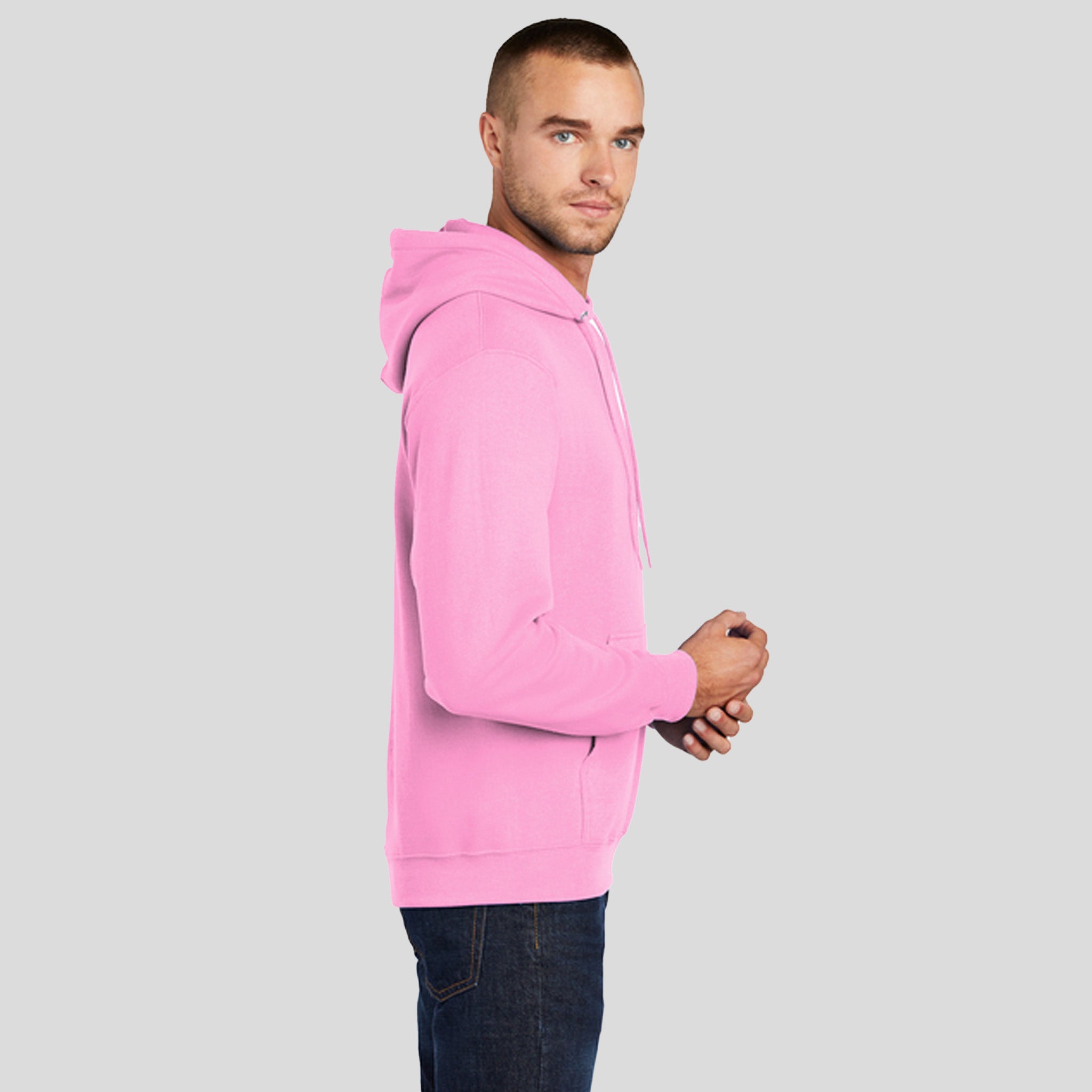 Men's Core Fleece Pullover Hooded Sweatshirt | Candy Pink