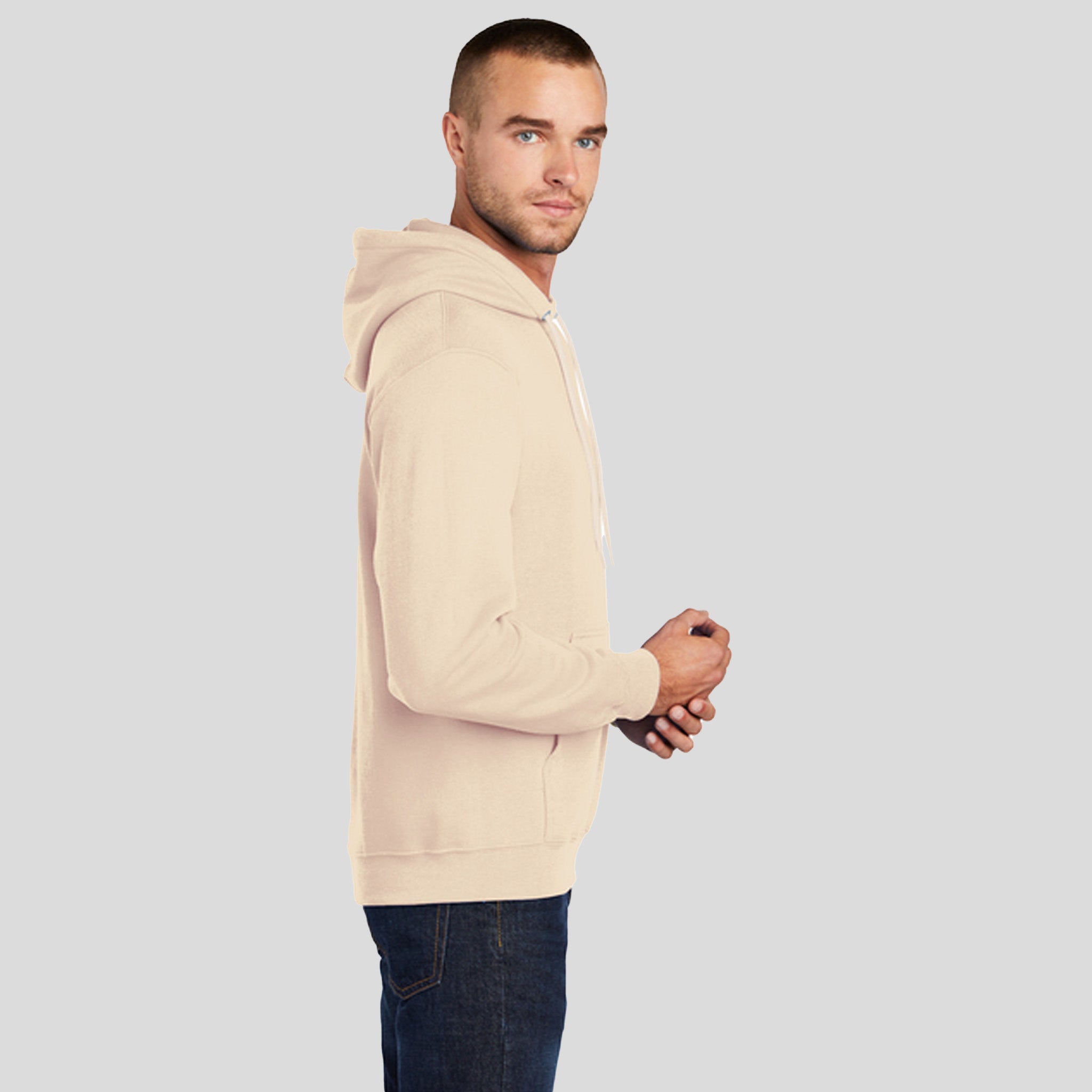 Men's Core Fleece Pullover Hooded Sweatshirt | Creme