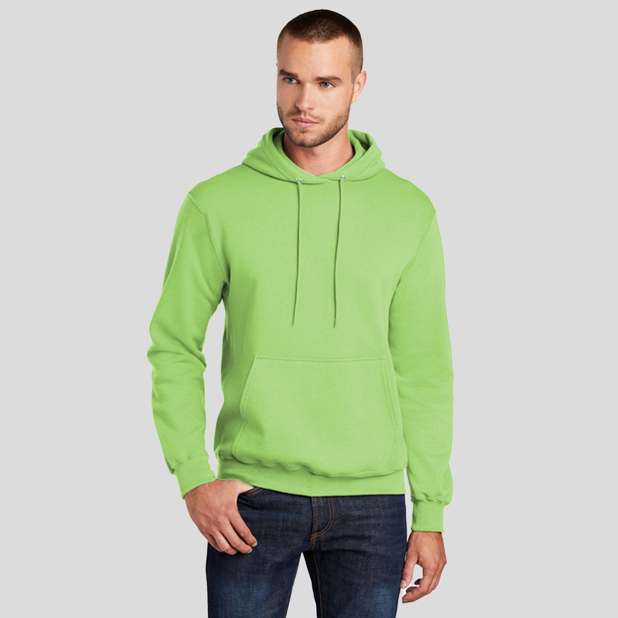 Men's Core Fleece Pullover Hooded Sweatshirt | Lime