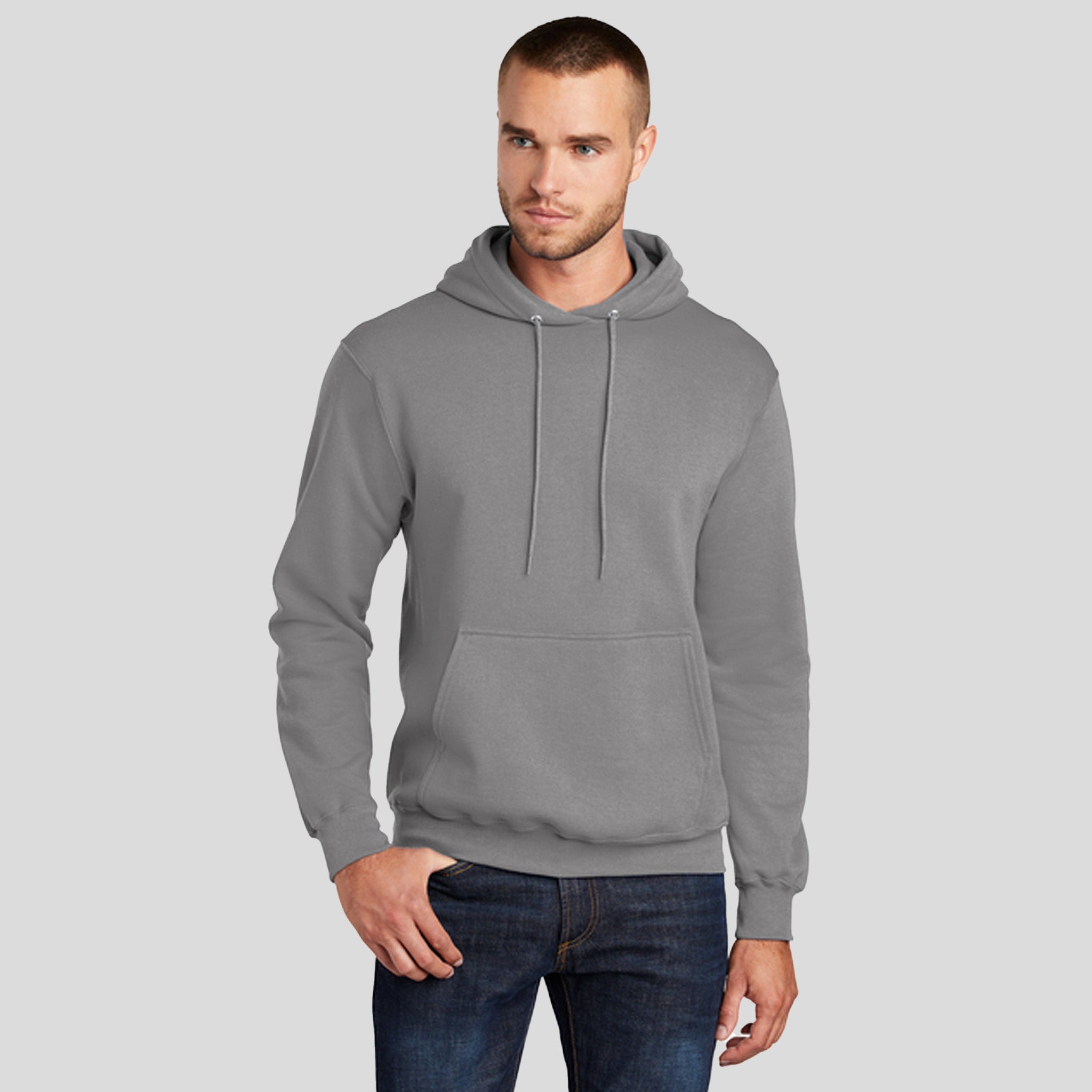 Men's Core Fleece Pullover Hooded Sweatshirt | Medium Grey