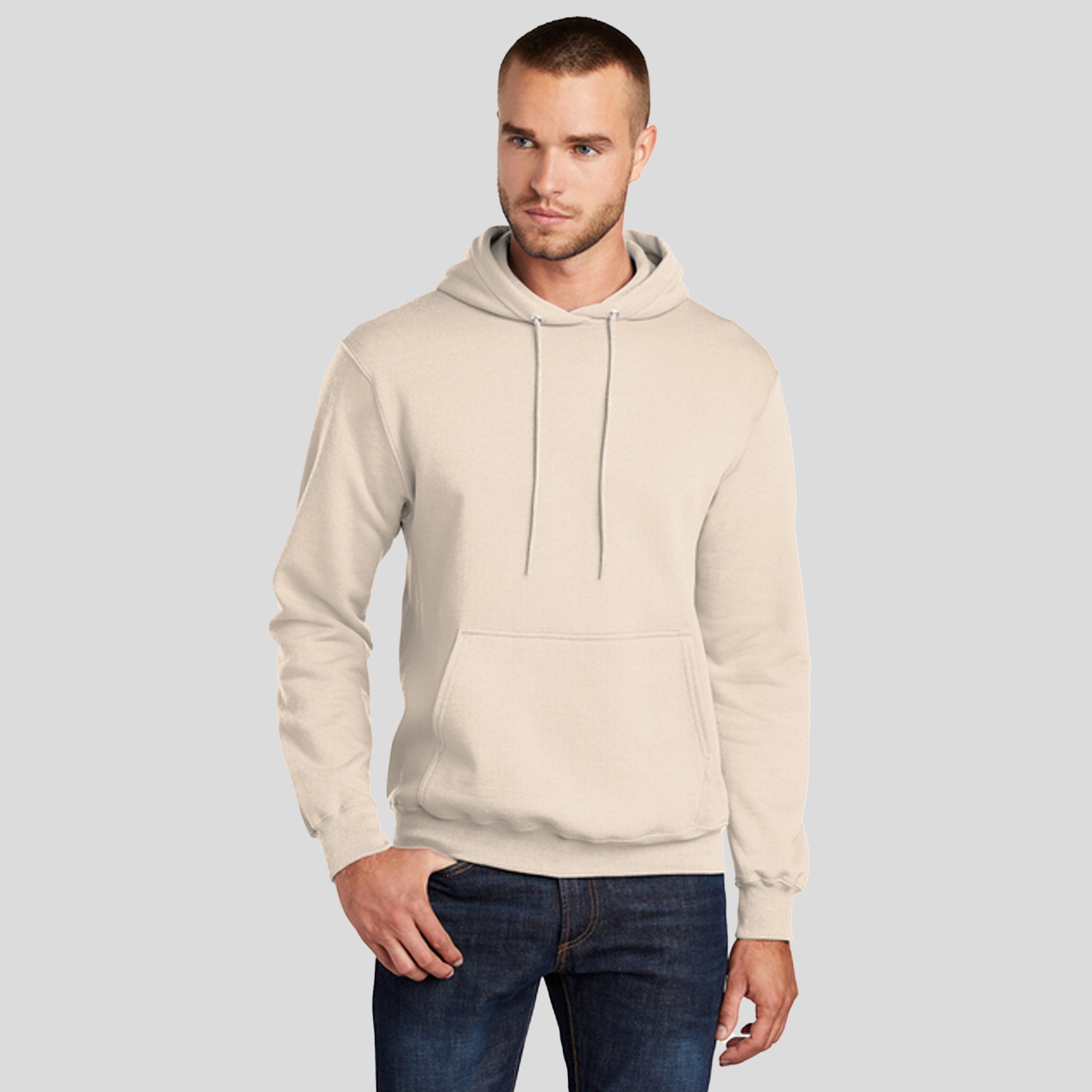 Men's Core Fleece Pullover Hooded Sweatshirt | Natural