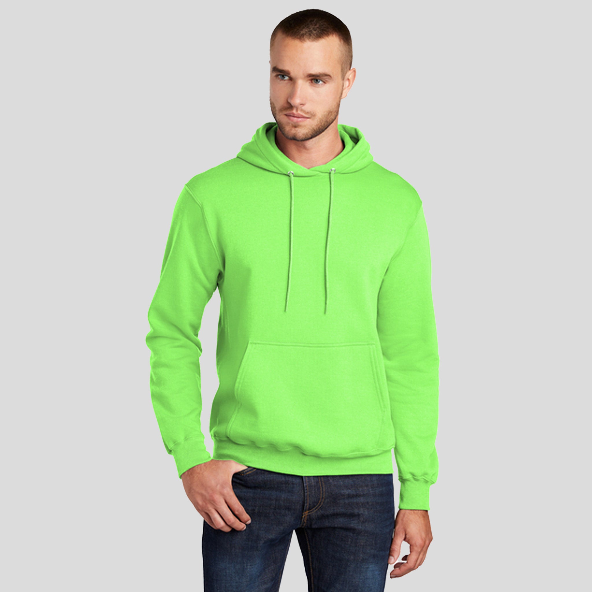 Men's Core Fleece Pullover Hooded Sweatshirt | Neon Green