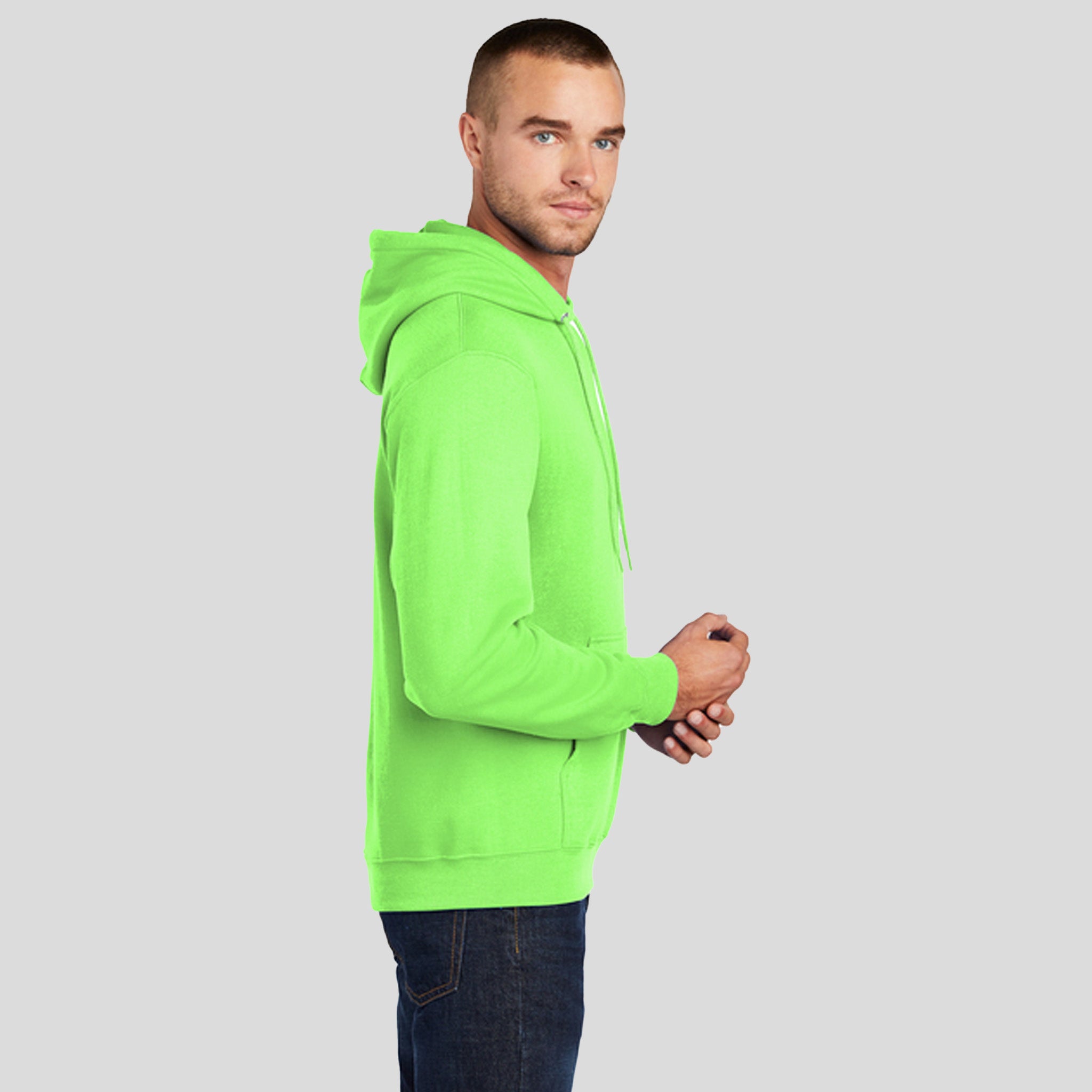 Men's Core Fleece Pullover Hooded Sweatshirt | Neon Green