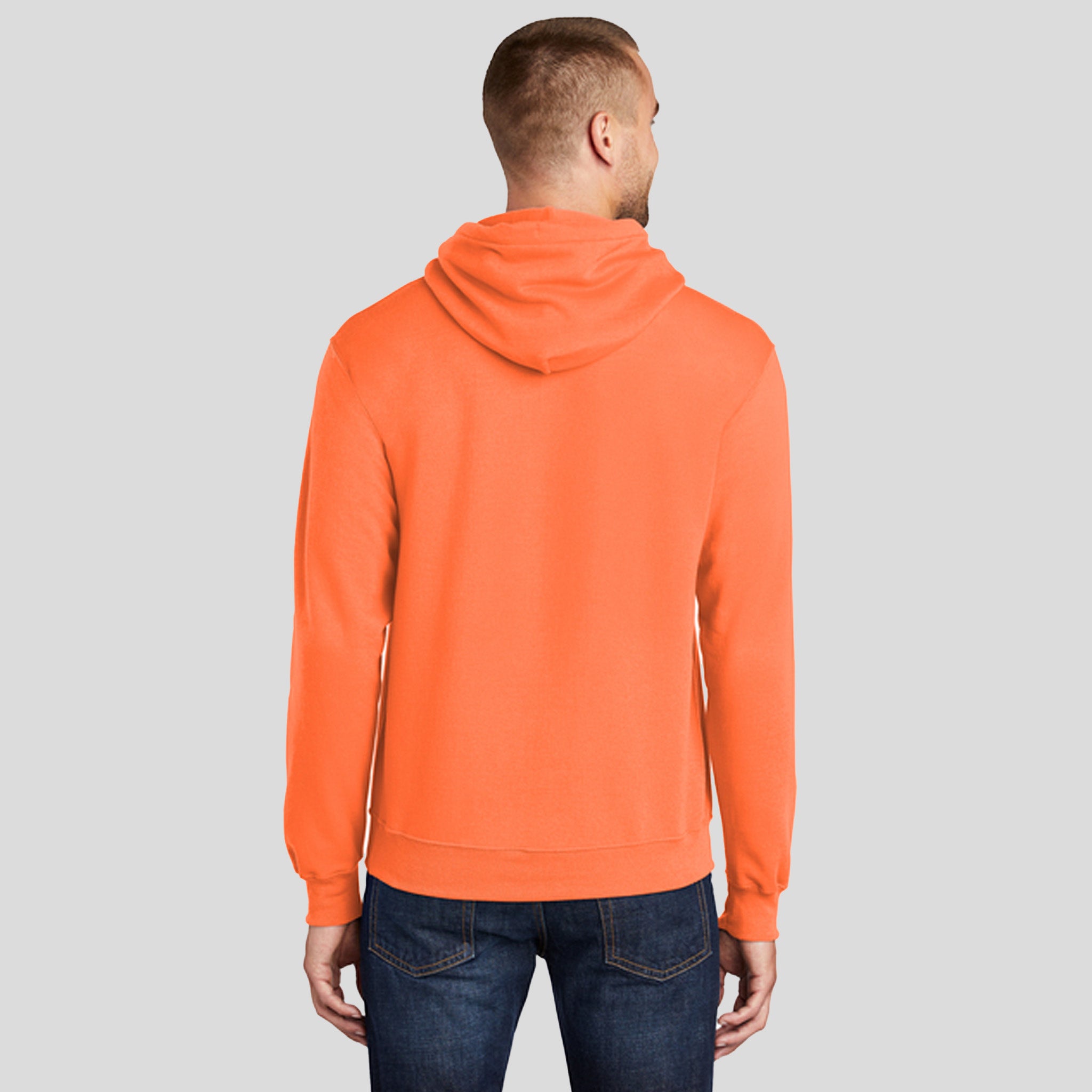Men's Core Fleece Pullover Hooded Sweatshirt | Neon Orange