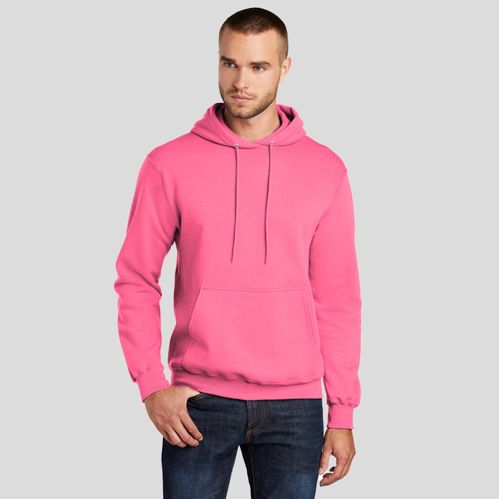 Men's Core Fleece Pullover Hooded Sweatshirt | Neon Pink