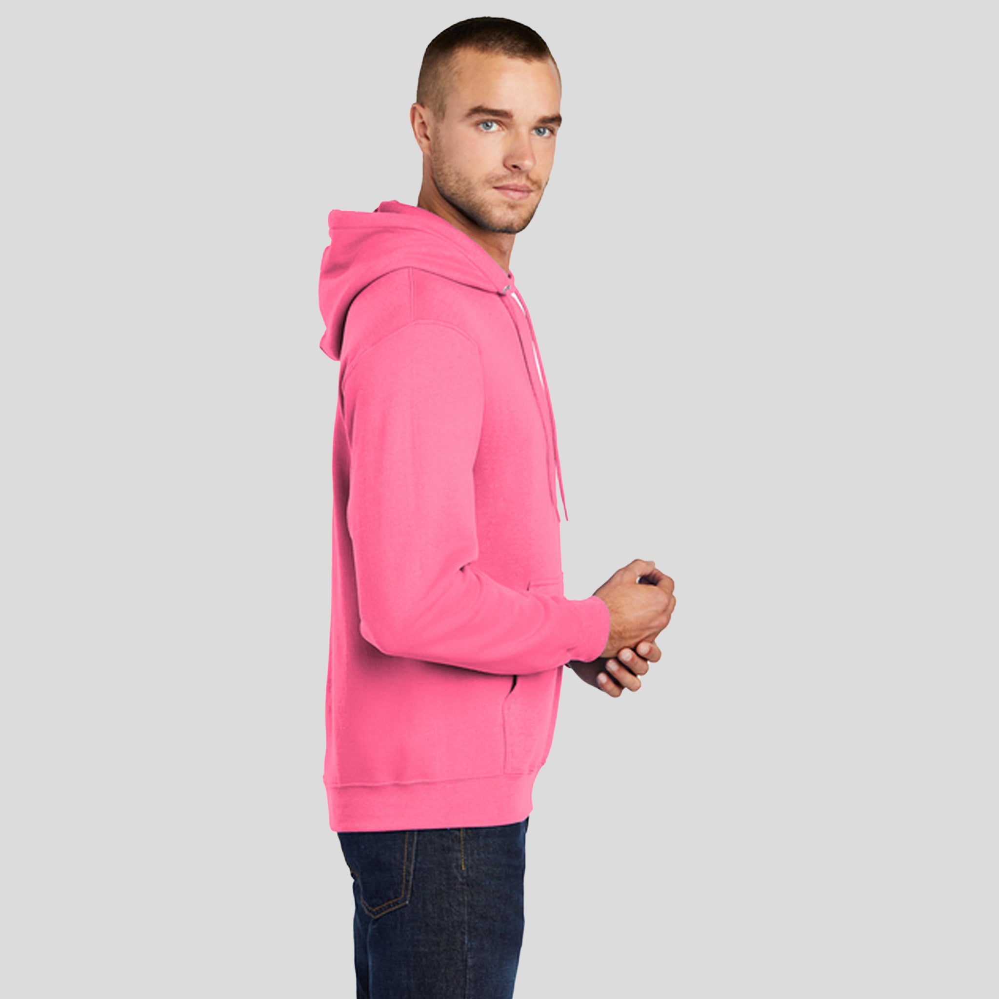 Men's Core Fleece Pullover Hooded Sweatshirt | Neon Pink