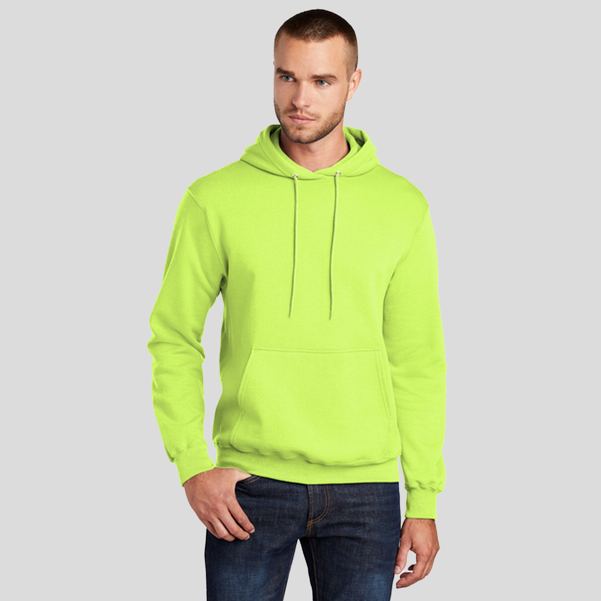 Men's Core Fleece Pullover Hooded Sweatshirt | Neon Yellow