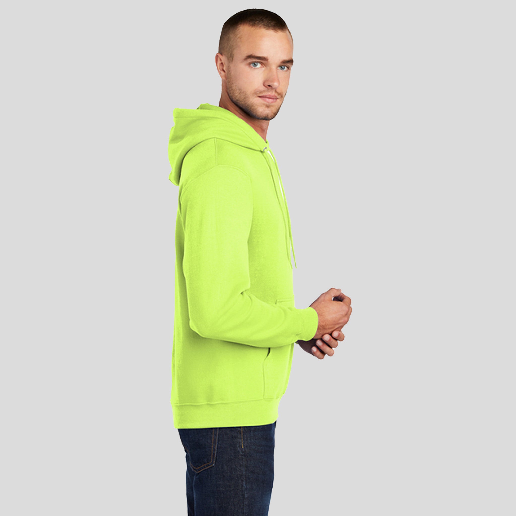 Men's Core Fleece Pullover Hooded Sweatshirt | Neon Yellow