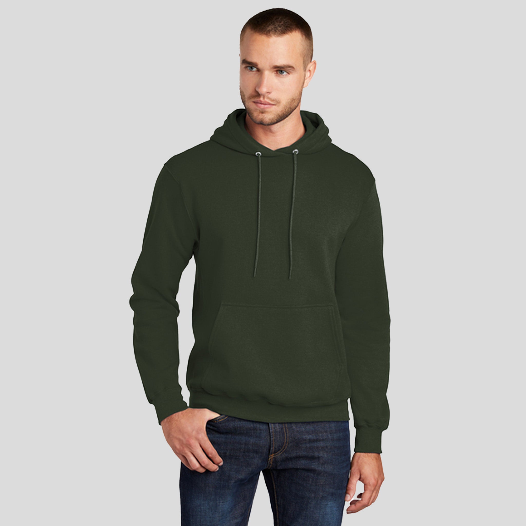 Men's Core Fleece Pullover Hooded Sweatshirt | Olive