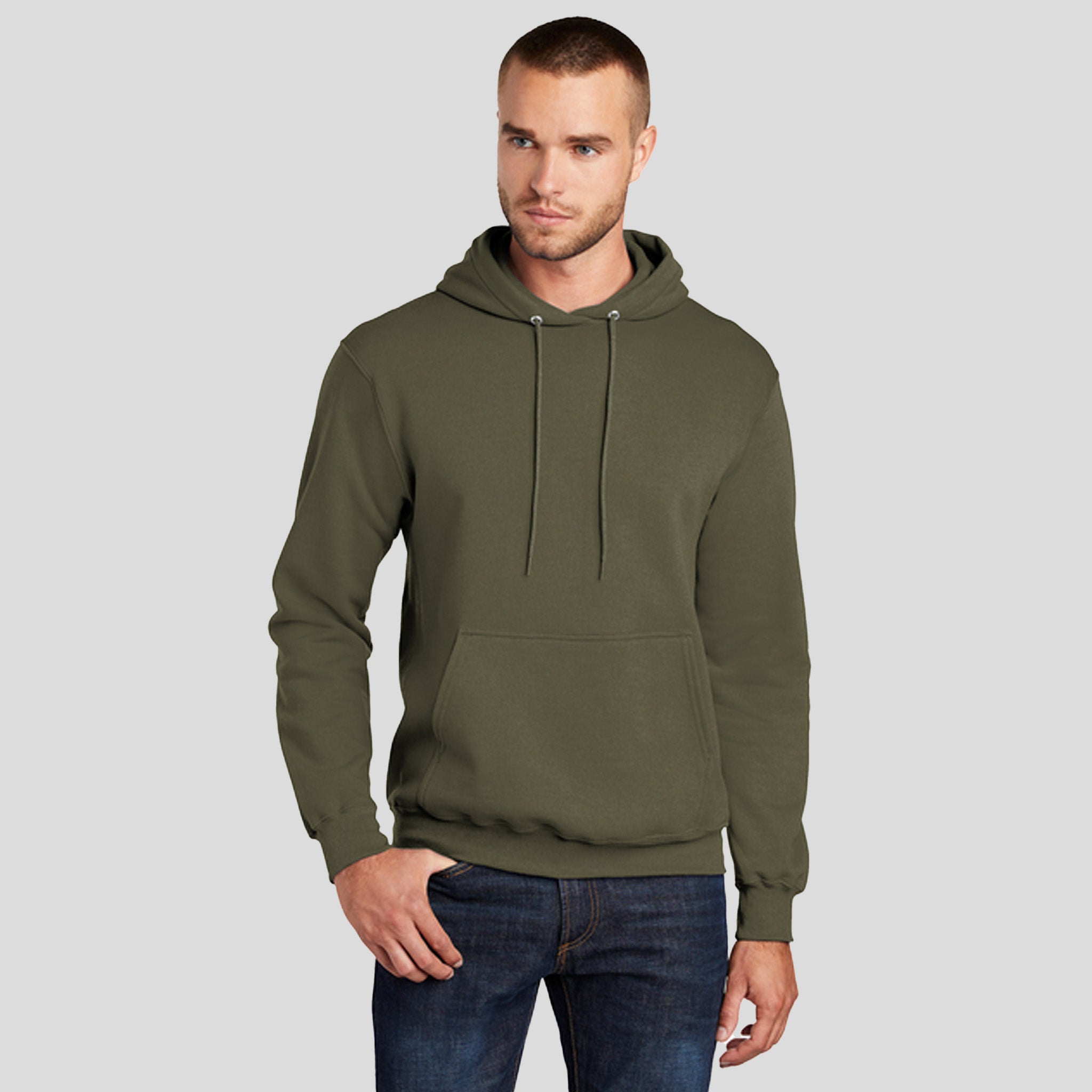 Men's Core Fleece Pullover Hooded Sweatshirt | Olive Drab Green