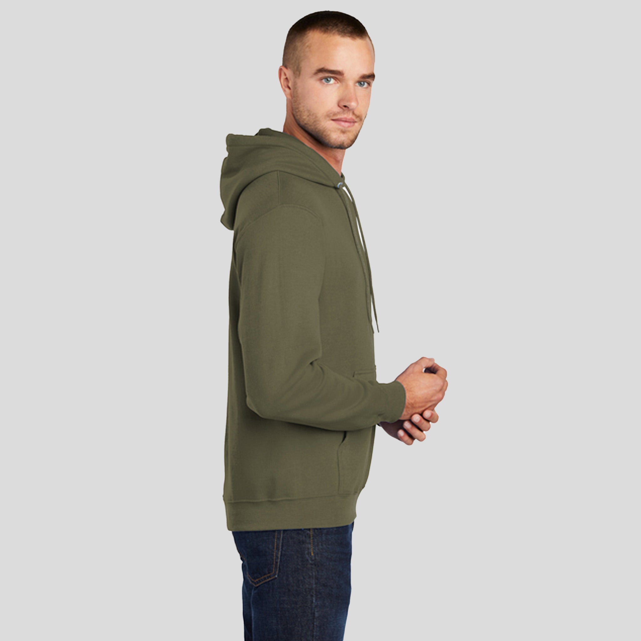 Men's Core Fleece Pullover Hooded Sweatshirt | Olive Drab Green