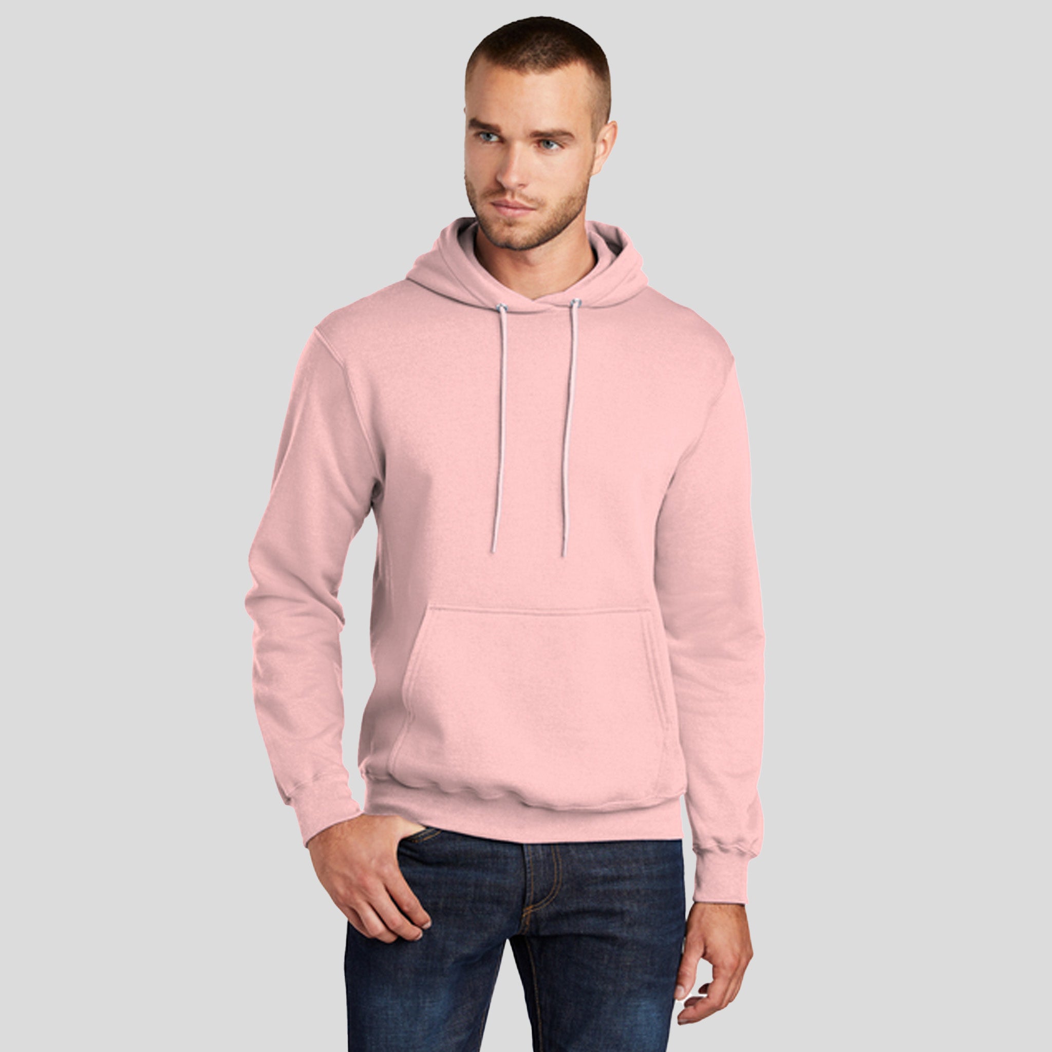 Men's Core Fleece Pullover Hooded Sweatshirt | Pale Blush