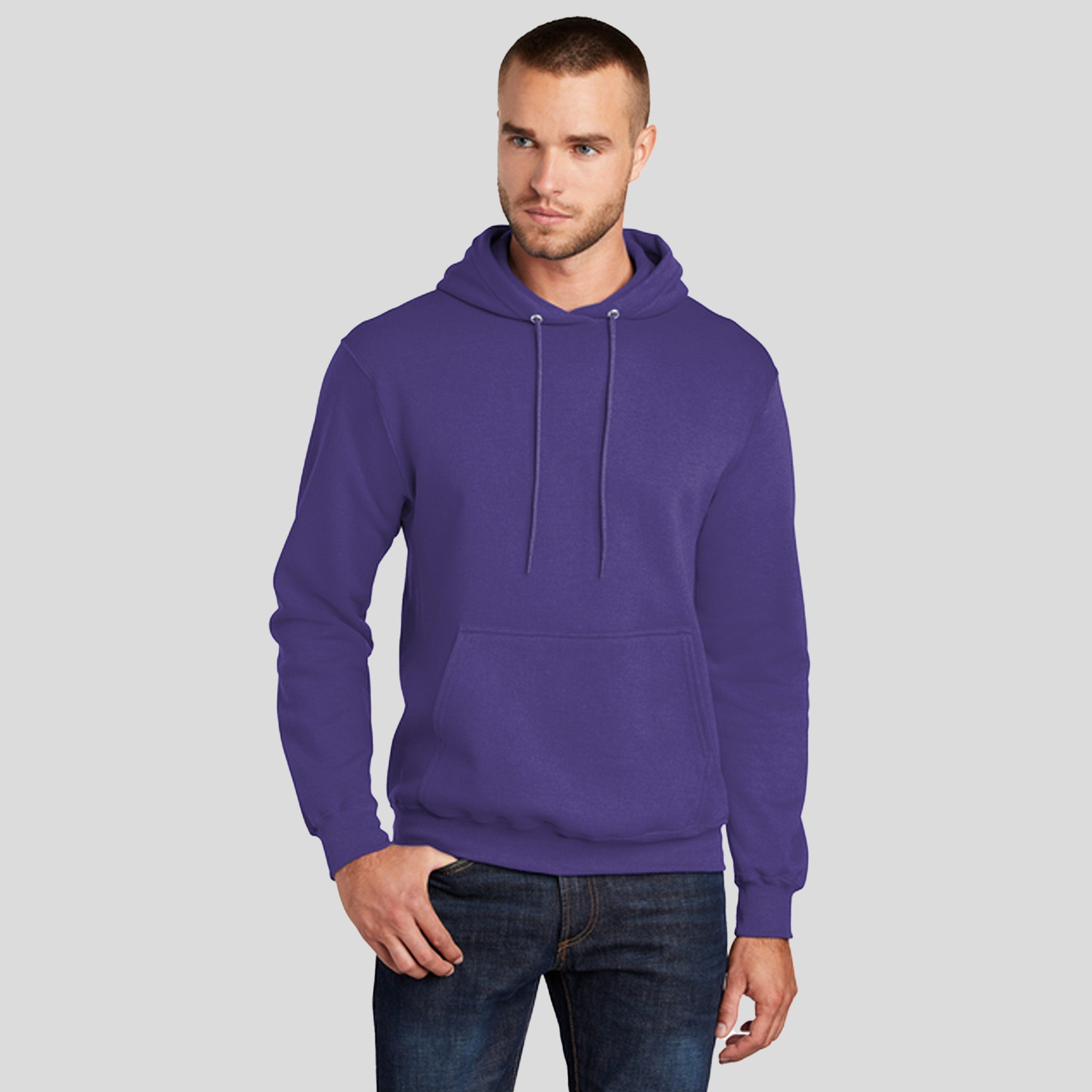 Men's Core Fleece Pullover Hooded Sweatshirt | Purple