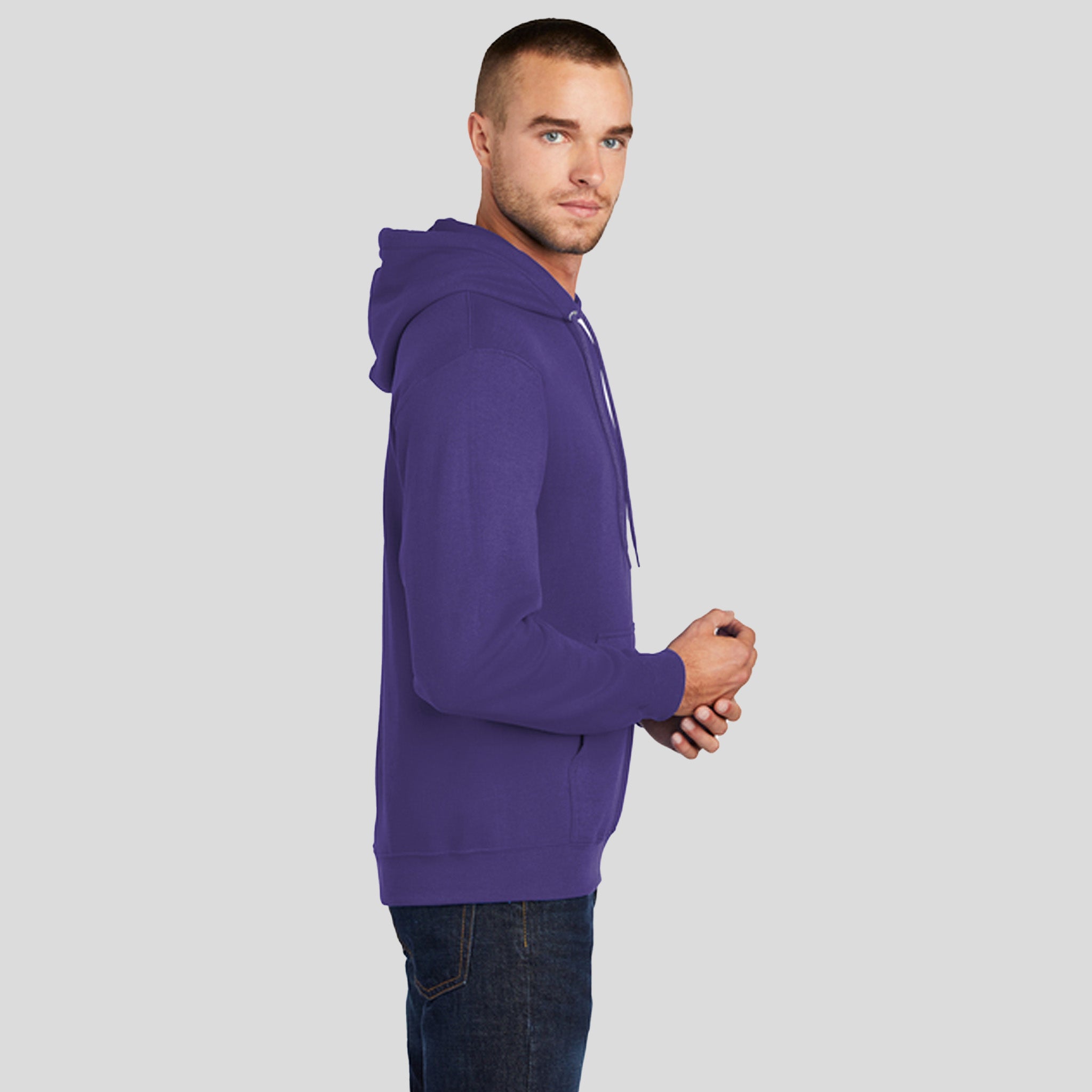 Men's Core Fleece Pullover Hooded Sweatshirt | Purple