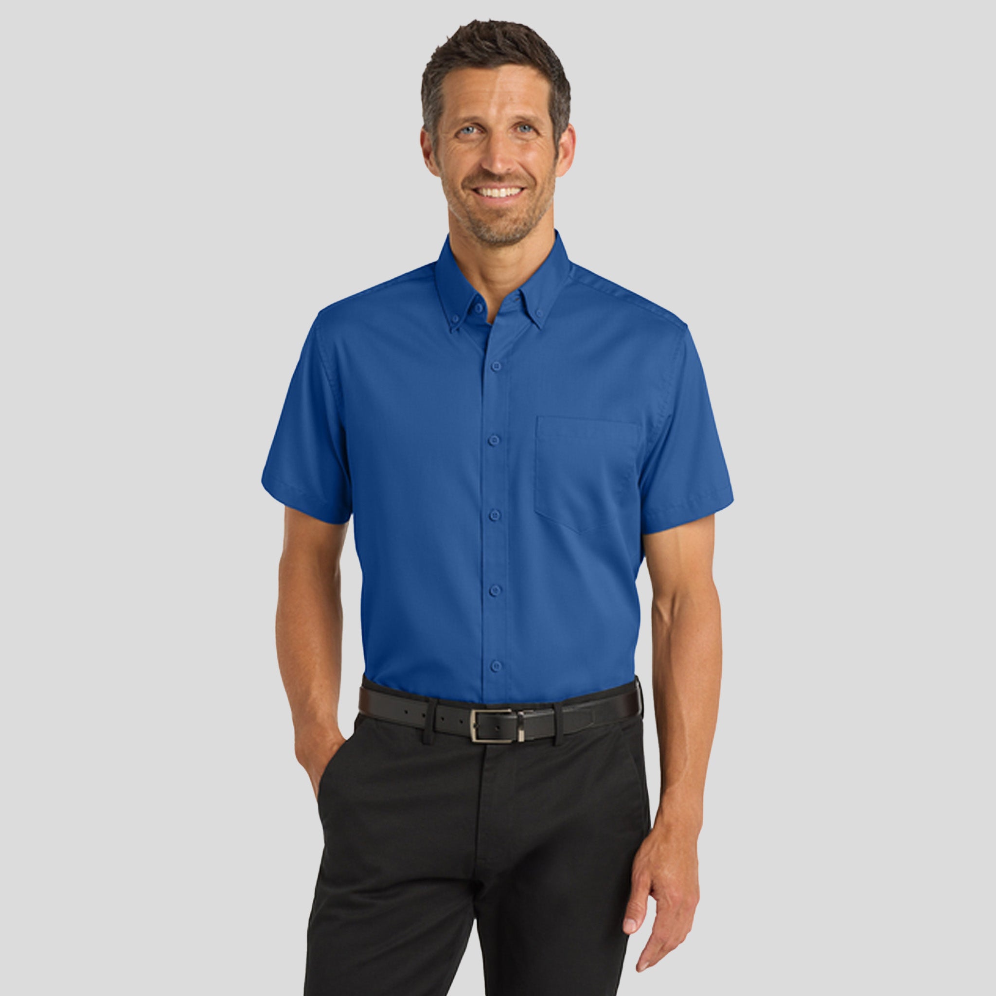 Men's Short Sleeve SuperPro™ Twill Shirt | True Blue