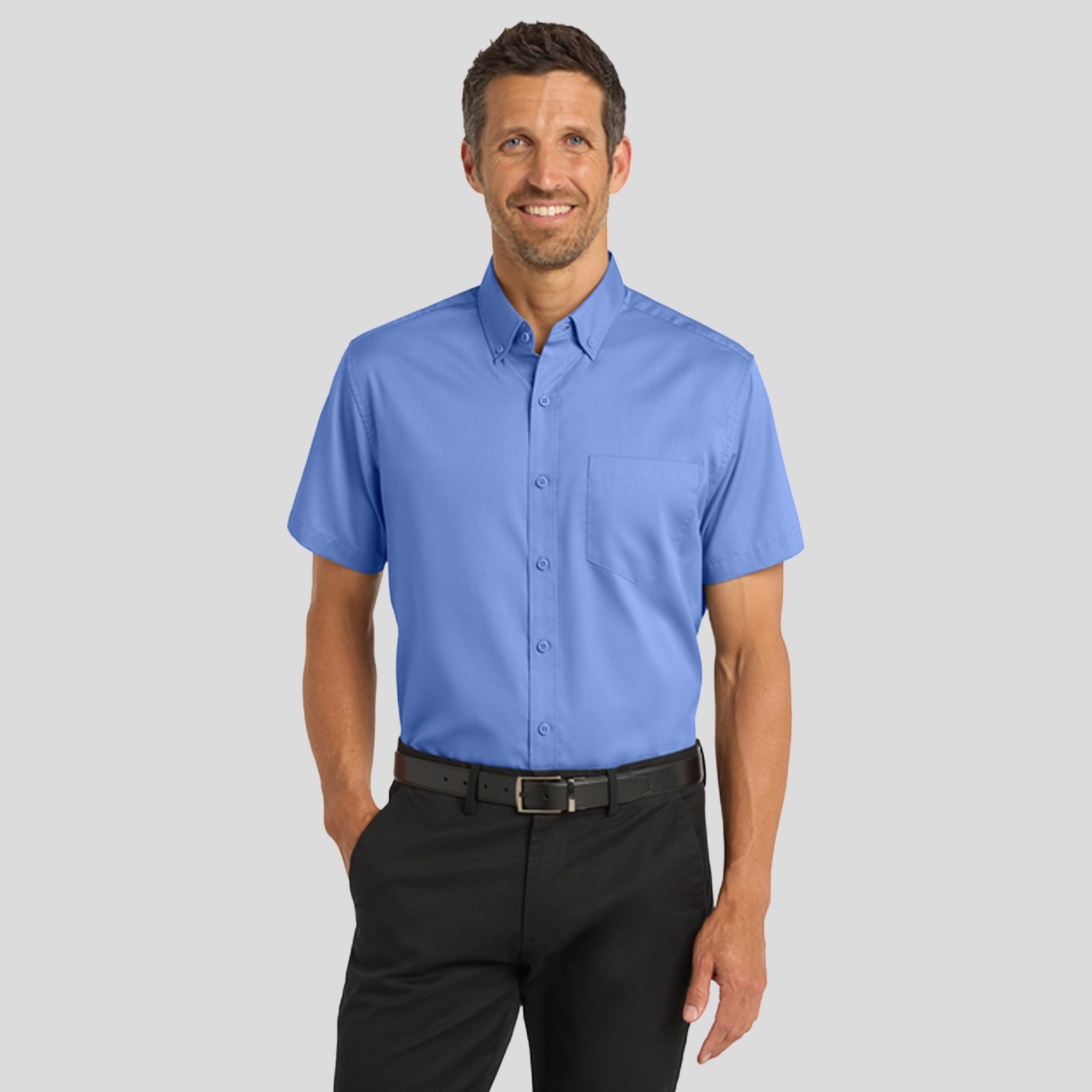 Men's Short Sleeve SuperPro™ Twill Shirt | Ultramarine Blue