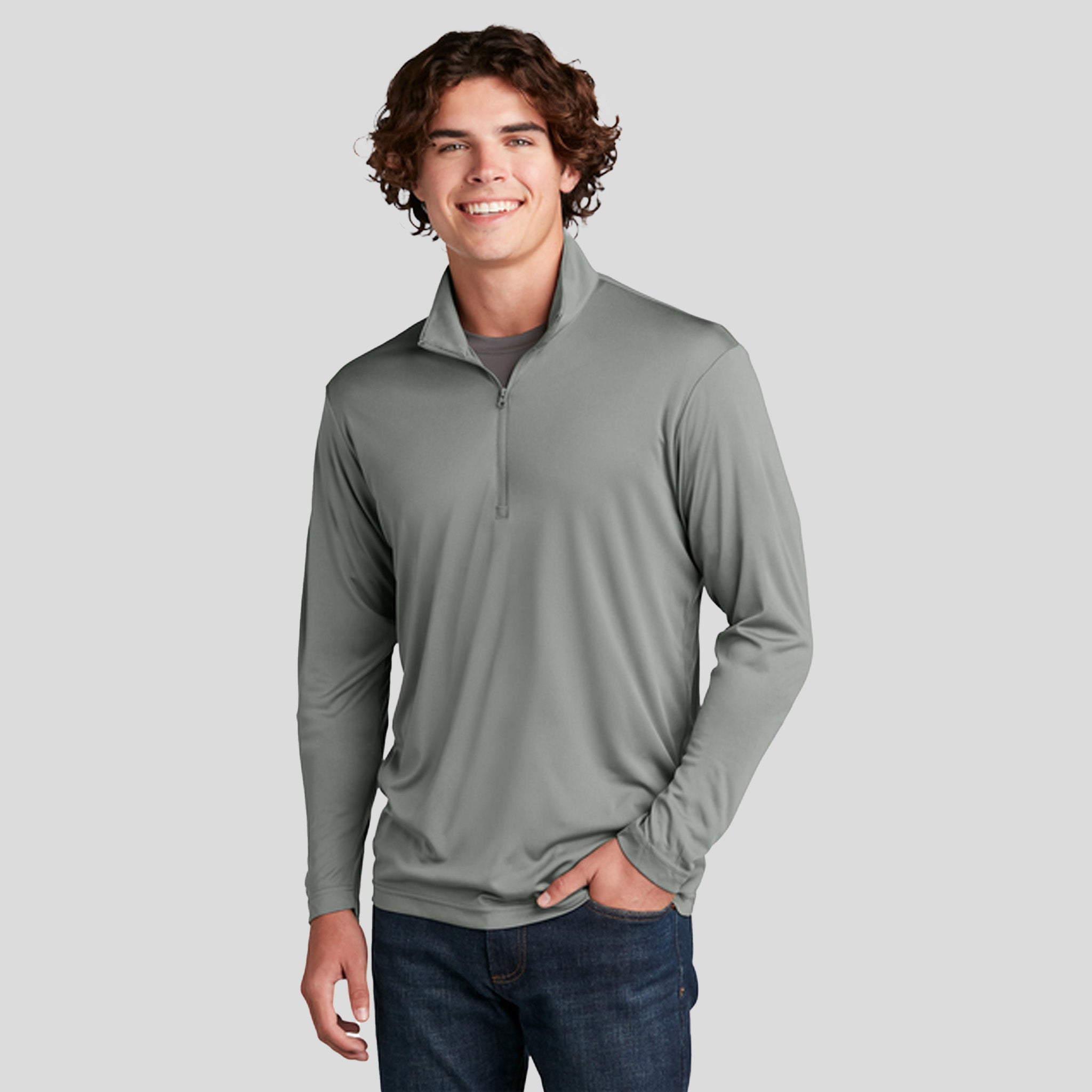 Men's PosiCharge® Competitor™ 1/4-Zip Pullover | Grey Concrete
