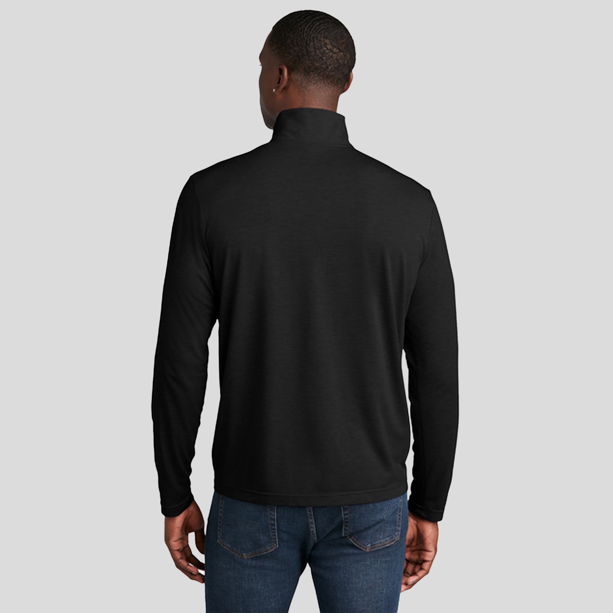 Men's PosiCharge ® Tri-Blend Wicking 1/4-Zip Pullover | Black Triad Solid