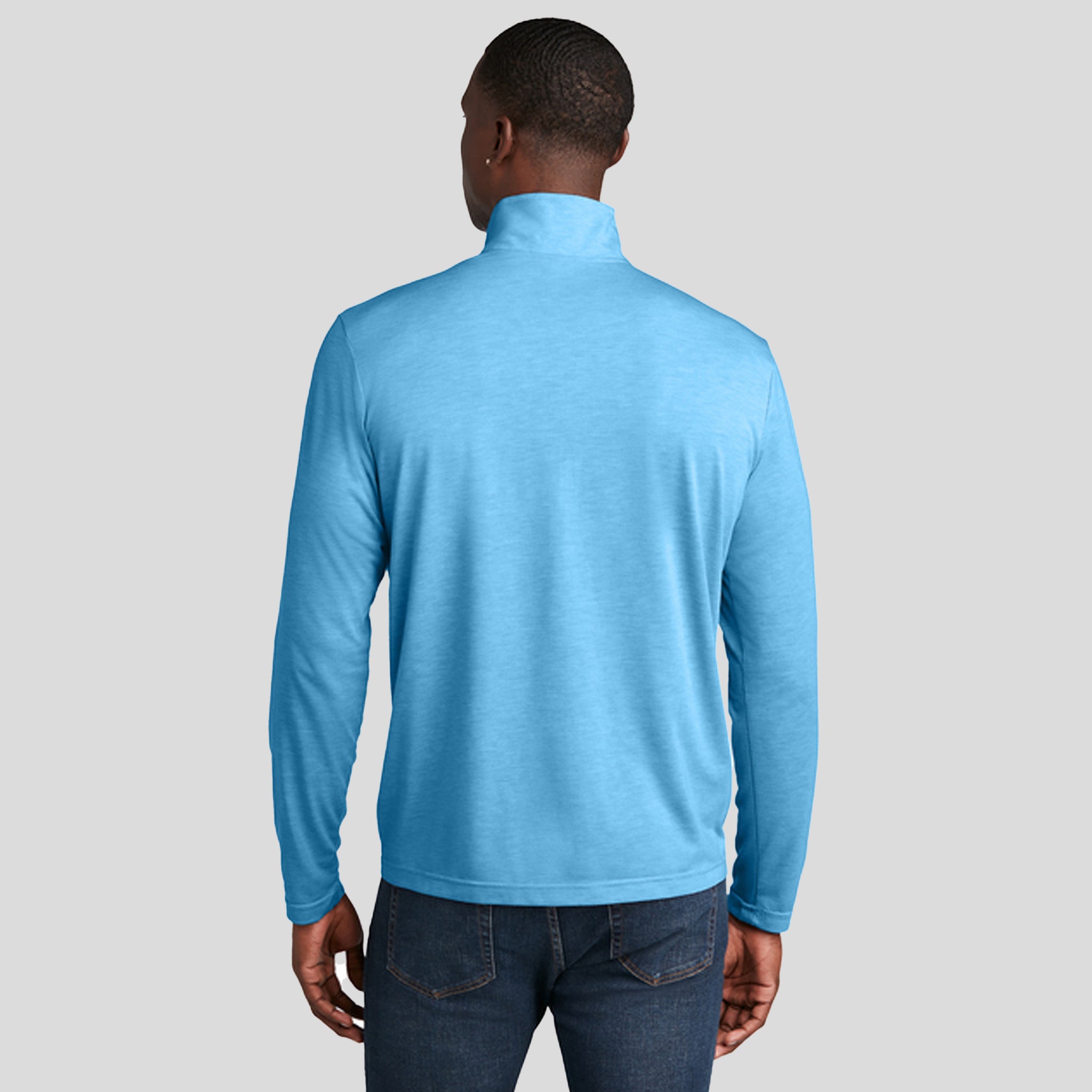 Men's PosiCharge ® Tri-Blend Wicking 1/4-Zip Pullover | Pond Blue Heather