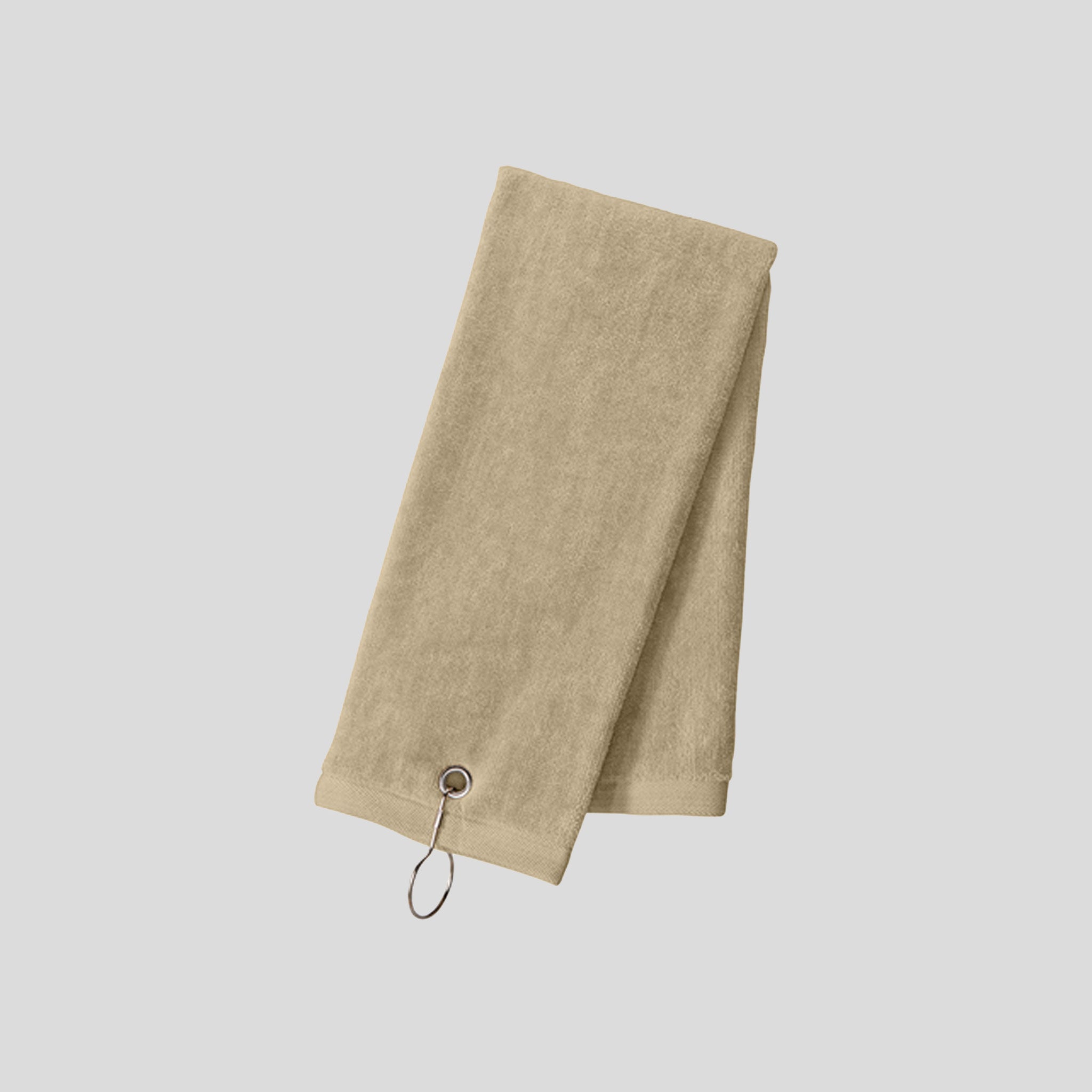 Grommeted Tri-Fold Golf Towel | Khaki