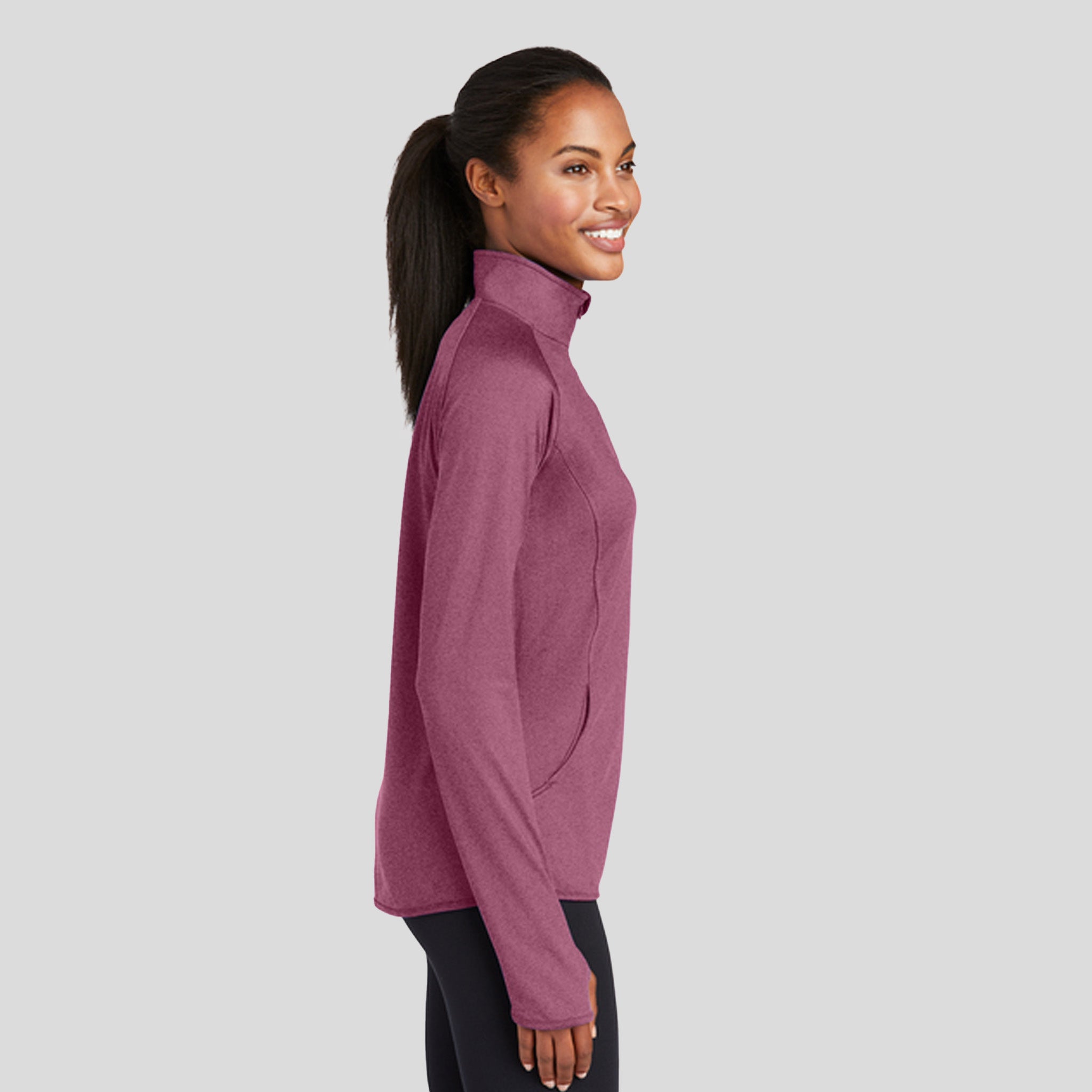 Women's Sport-Wick® Stretch 1/4-Zip Pullover | Pink Rush Heather
